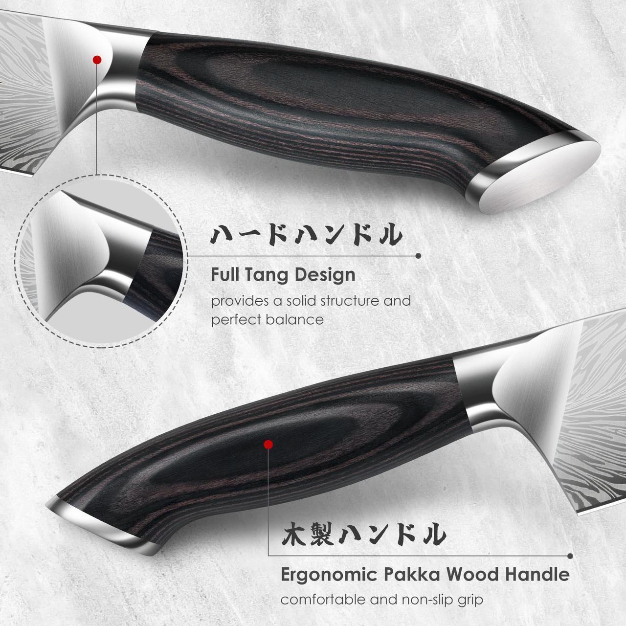 Alt view image 3 of 7 - SHAN ZU Chef Knife in Powder Steel, Japanese Kitchen Knife 8 Inch, Ultra Sharp Chef's Knife, High Carbon Japanese Knife with Ergonomic Pakkawood Handle Professional Utility Knives for Meat Vegetable