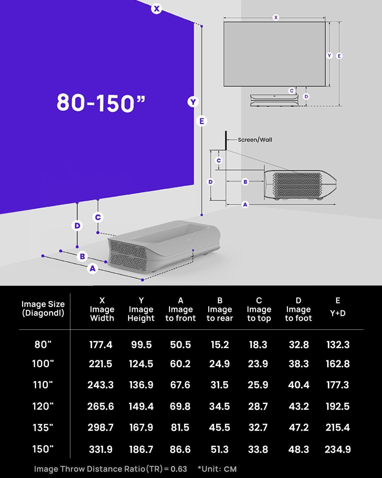 Alt view image 4 of 7 - AWOL VISION LTV-2500 4K UHD Ultra Short Throw Triple Laser Projector, 3D, 150", HDR10+, UST Projector Laser TV