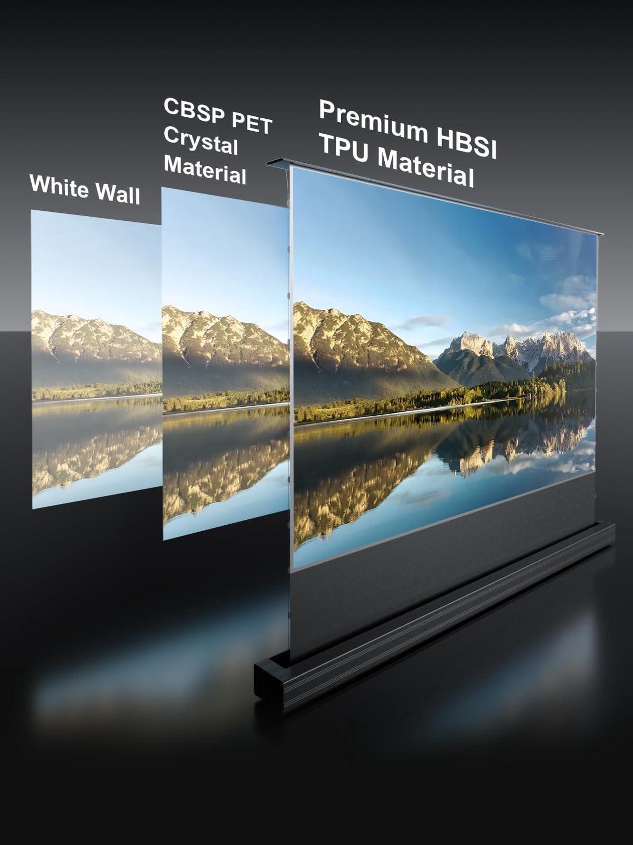 Alt view image 3 of 7 - AWOL VISION 120" Motorized ALR Floor Rising Projector Screen for Ultra Short Throw Projector, Floor Stand Screen for Home Theater, 4K/8K Ultra HD, Active 3D, 95% Ambient Light Rejecting-ALR-F220C