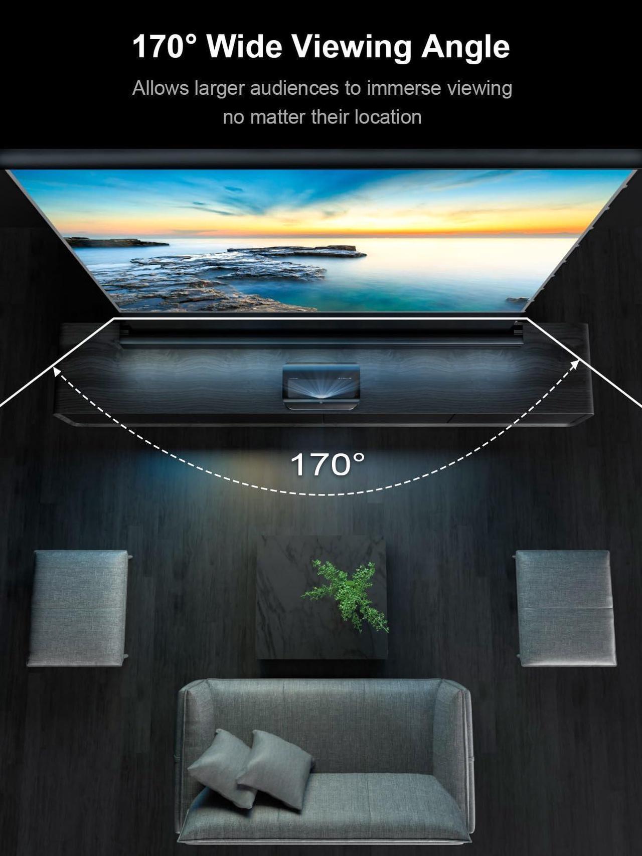 Alt view image 4 of 7 - AWOL VISION 120" Motorized ALR Floor Rising Projector Screen for Ultra Short Throw Projector, Floor Stand Screen for Home Theater, 4K/8K Ultra HD, Active 3D, 95% Ambient Light Rejecting-ALR-F220C