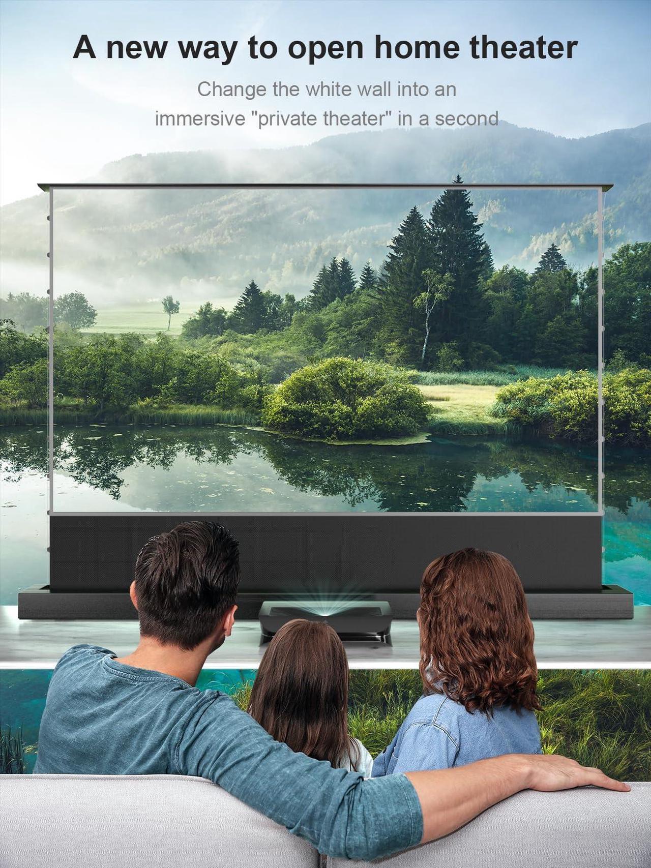 Alt view image 6 of 7 - AWOL VISION 120" Motorized ALR Floor Rising Projector Screen for Ultra Short Throw Projector, Floor Stand Screen for Home Theater, 4K/8K Ultra HD, Active 3D, 95% Ambient Light Rejecting-ALR-F220C