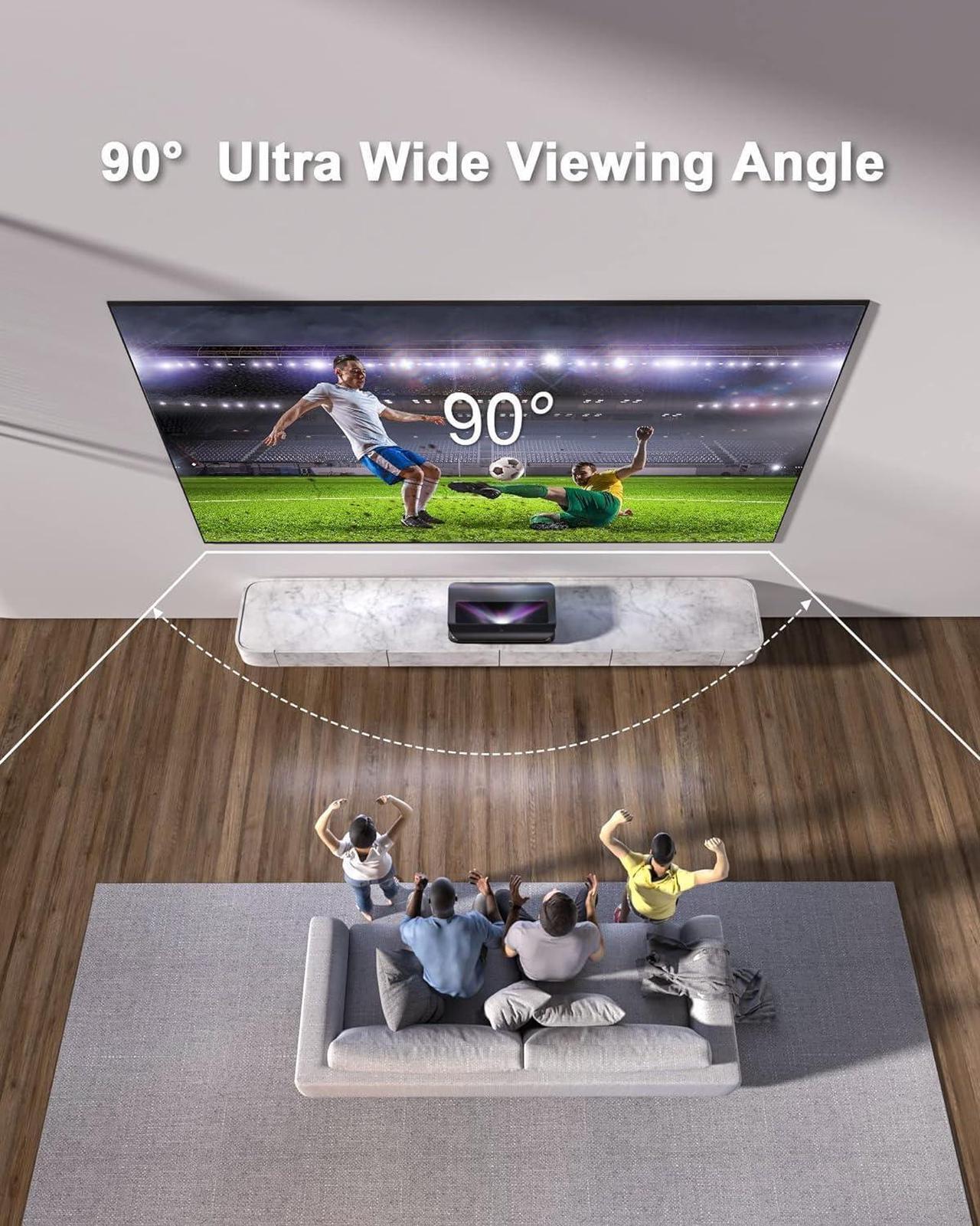 Alt view image 4 of 7 - AWOL VISION 120" UST Projector Screen for Bright Day Light Using, 85% Ambient Light Rejecting (ALR) Fresnel Projector Screen for Ultra Short Throw Projector, Fixed Frame, Active 3D