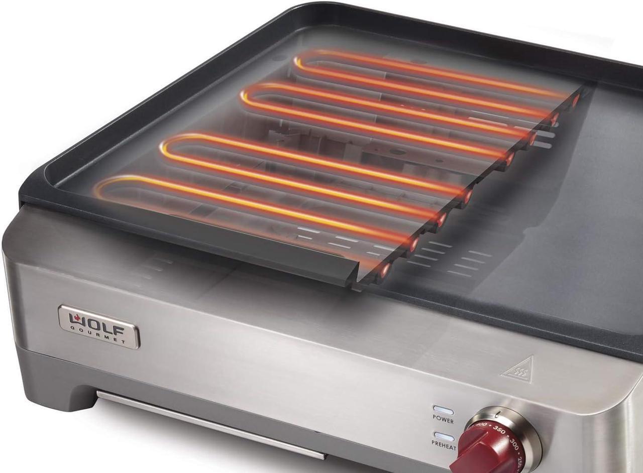 Alt view image 3 of 6 - Puck XL Reversible Grill Griddle, Oversized Removable Cooking Plate, Nonstick Coating, Dishwasher Safe, Heats Up to 400ºF, Stay Cool Handles