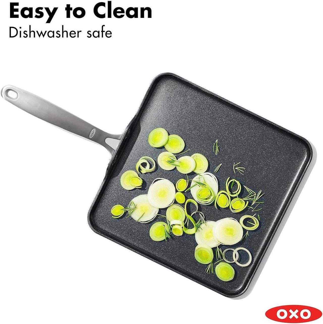 Alt view image 5 of 6 - OXO Enhanced 11" Griddle Pan, PFAS-Free Ceramic Nonstick, Durable Hard Anodized Cookware, Scratch Resistant, Stainless Steel Handle, Good Grips, Dishwasher/Oven Safe, Black