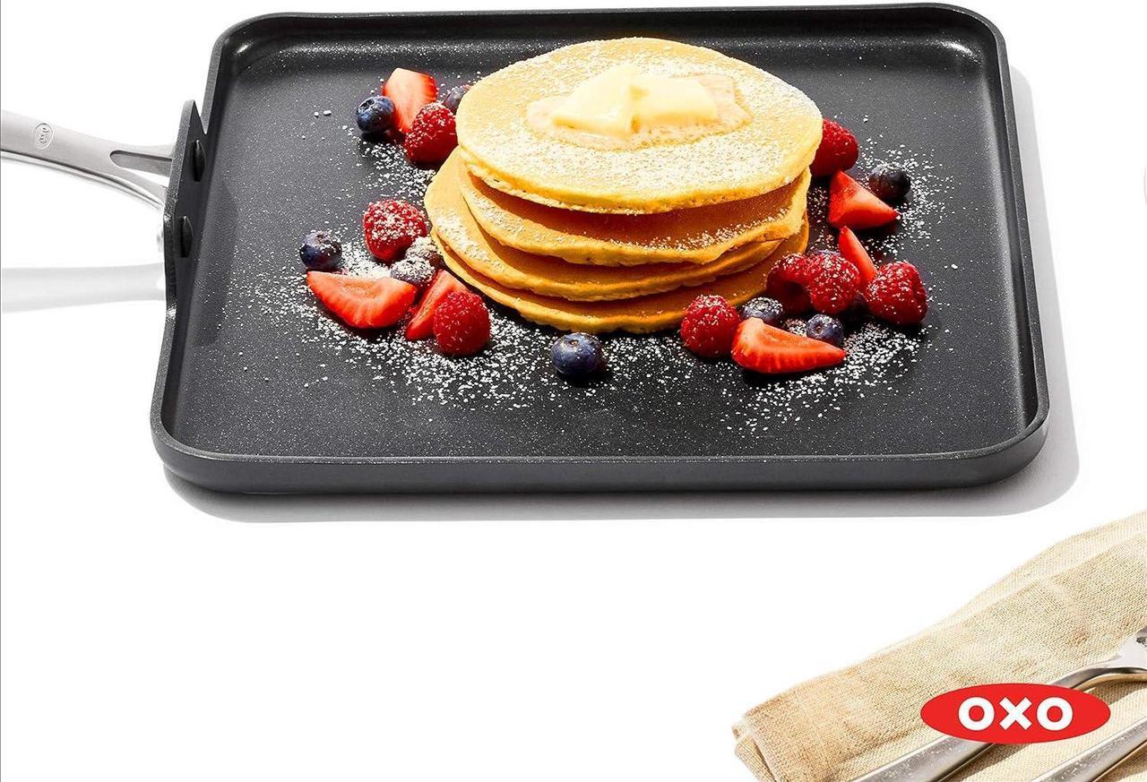 Alt view image 6 of 6 - OXO Enhanced 11" Griddle Pan, PFAS-Free Ceramic Nonstick, Durable Hard Anodized Cookware, Scratch Resistant, Stainless Steel Handle, Good Grips, Dishwasher/Oven Safe, Black