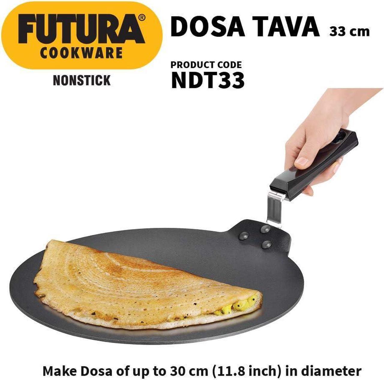 Alt view image 4 of 7 - Hawkins Futura Nonstick Dosa Tava, Diameter 33 cm (13 inch), Thickness 4.88 mm (Black) NDT33