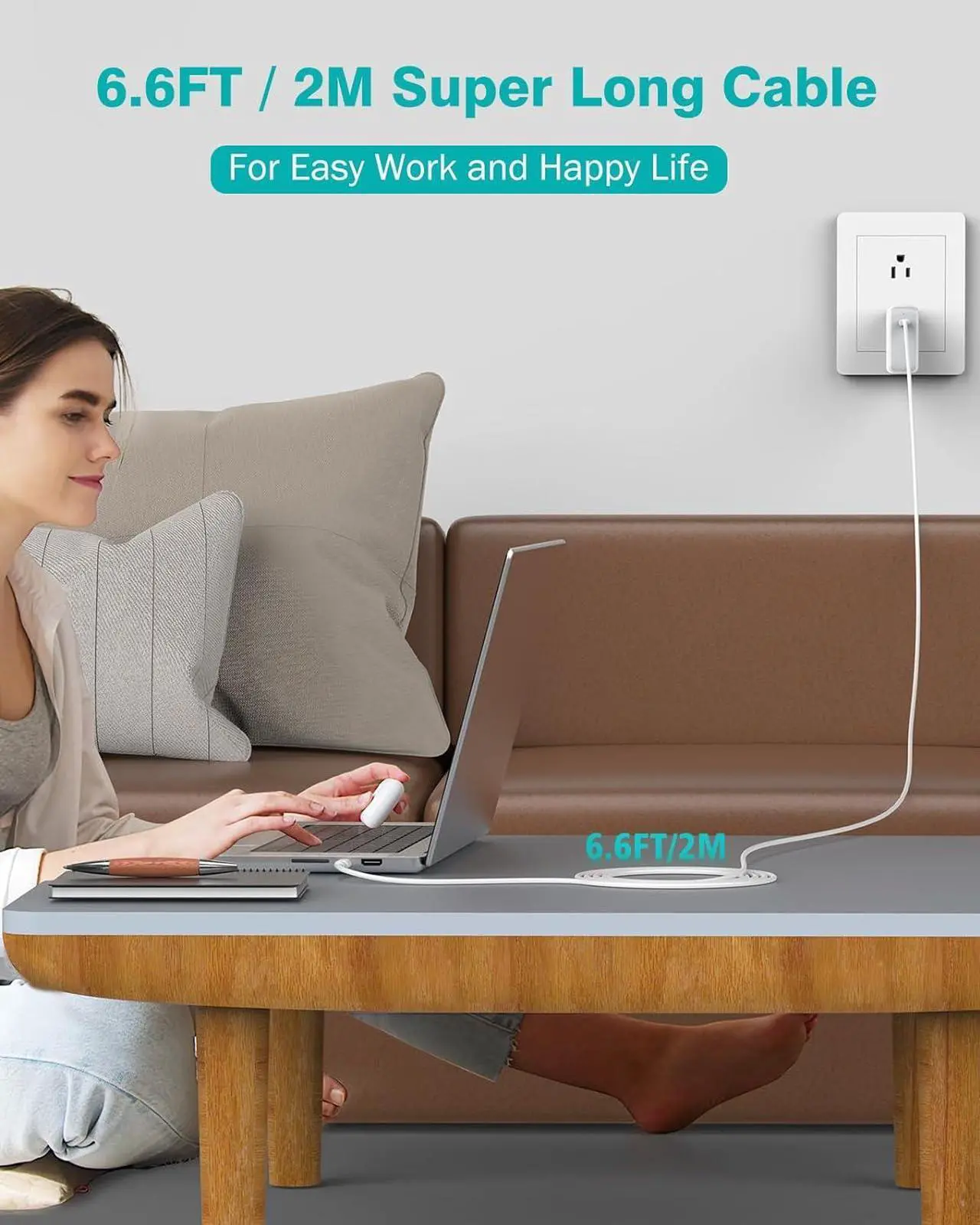 Alt view image 6 of 6 - Charger for MacBook Air MacBook Pro 13 14 15 16 inch 2025 2024 2023 2022 2021 2020, M1 M2 M3 M4 Laptop 70W USB C Power Adapter, iPad, LED, 6.6FT USB-C Cable, Charging as Fast as Original Quality