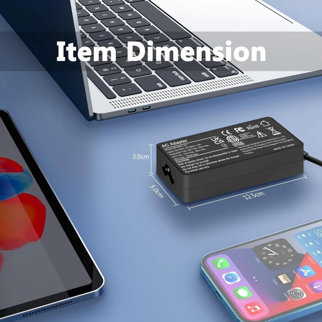 Alt view image 3 of 7 - Universal 100W USB-C Laptop Charger for Lenovo,Acer,Dell,Asus,Mac Book Pro/Air 16, 15, 14, 13 Inch, Chromebook, Lenovo ThinkPad and Type-C Adapter Charger (SM100CL-01)