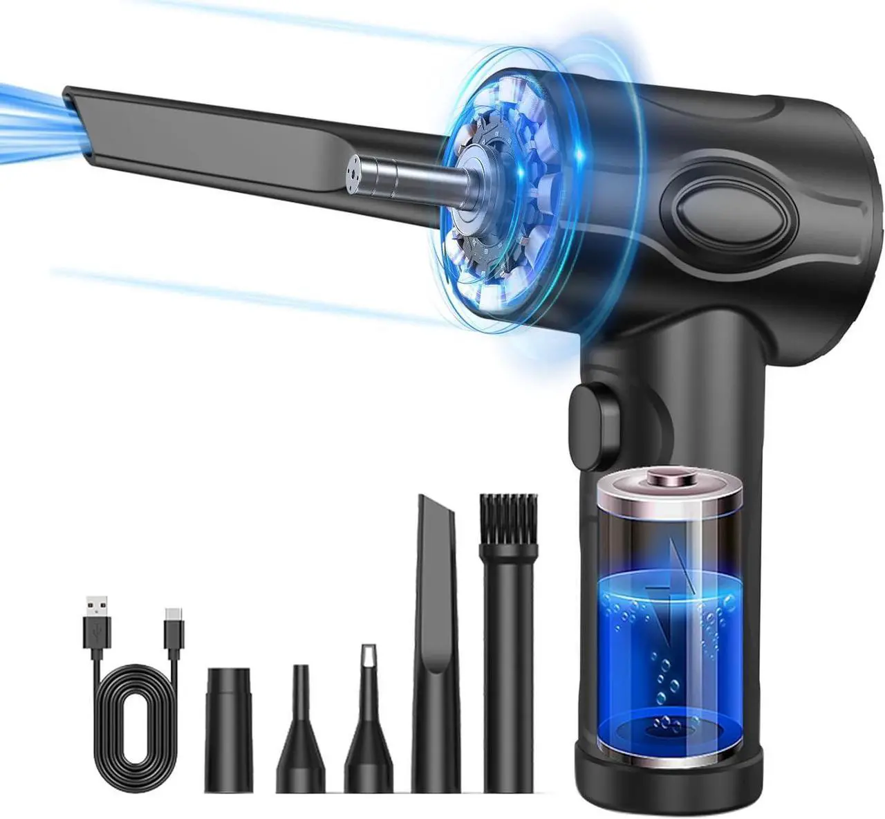 Main image of Kairiyard Compressed Air Duster, 51000RPM Electric Air Duster Good Replace Compressed Canned Air 6000mAh Rechargeable Portable Cordless Air Duster Can for Computer PC Keyboard Electronics Cleaning