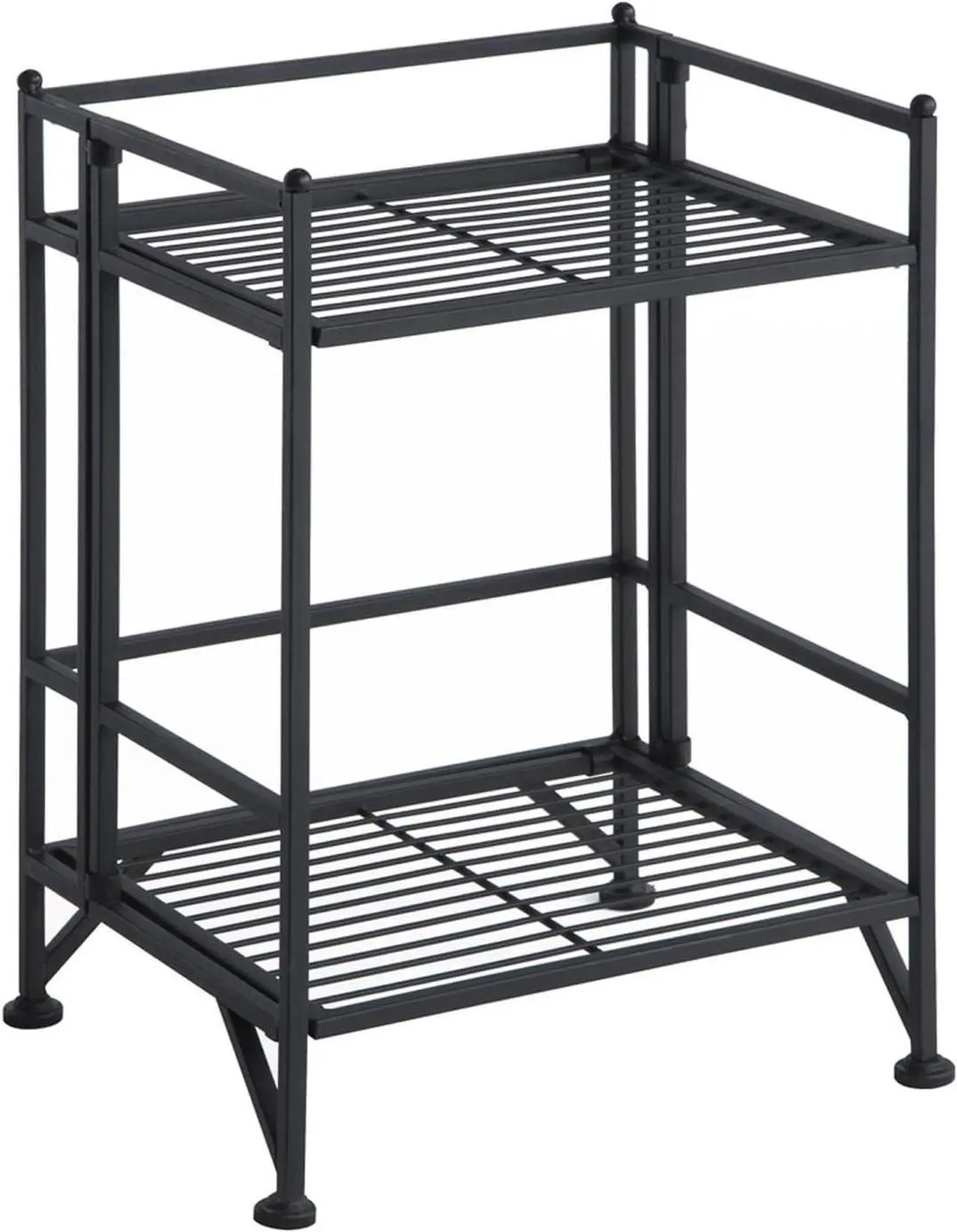 Convenience Concepts Xtra Storage 2 Tier Folding Metal Shelf, Black