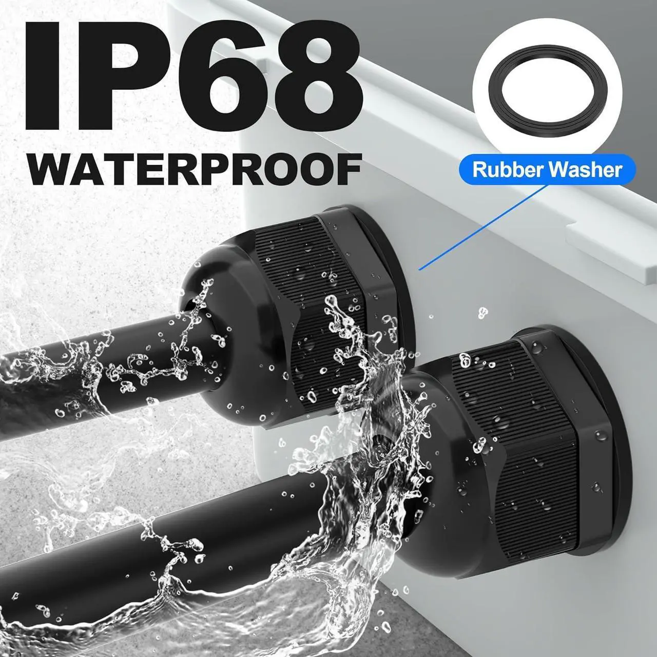 Alt view image 4 of 6 - Joinfworld 72pcs Cable Glands Kit Waterproof Strain Relief Cord Connector Grip Weatherproof Cable Pass Through PG7 1/4" 1/2" 3/4" 1" NPT Wire Grommet