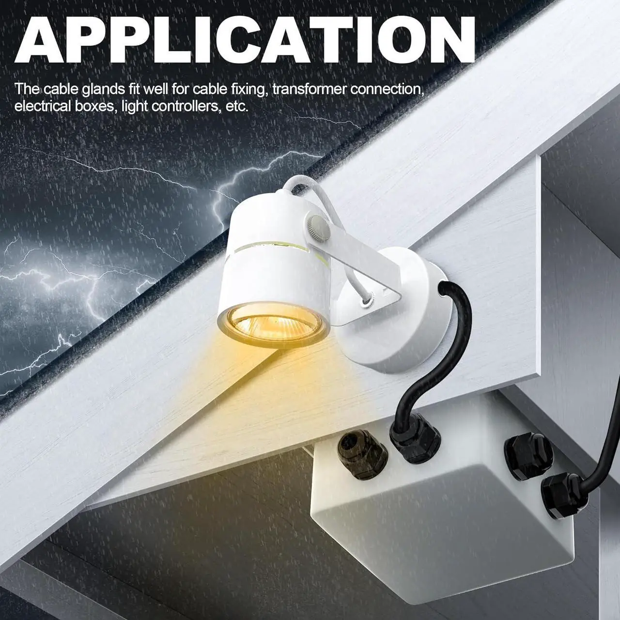 Alt view image 6 of 6 - Joinfworld 72pcs Cable Glands Kit Waterproof Strain Relief Cord Connector Grip Weatherproof Cable Pass Through PG7 1/4" 1/2" 3/4" 1" NPT Wire Grommet