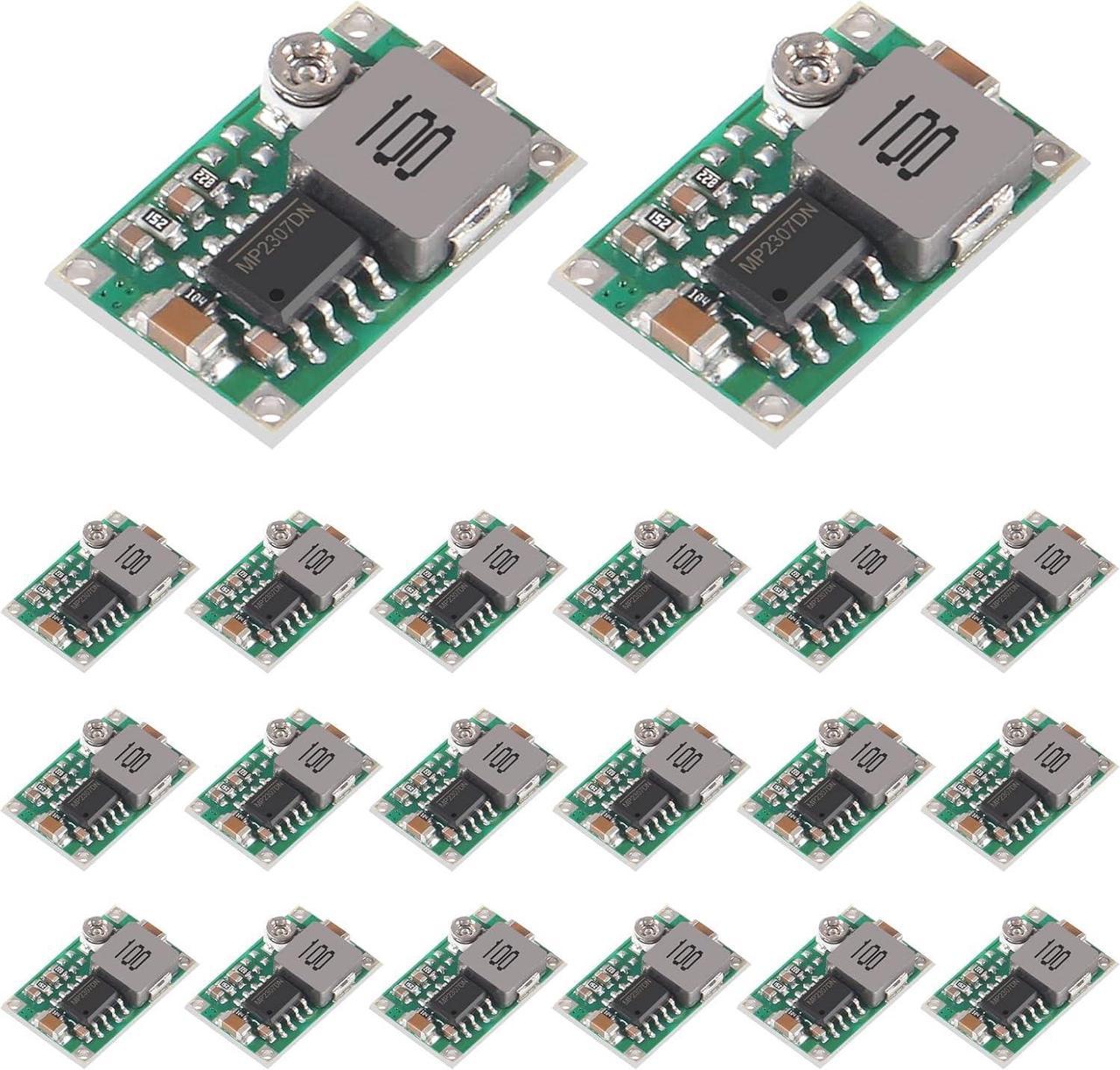 20pcs Mini 360 Buck Converter Mini 360 3A DC-DC Adjustable Voltage 4.75V-23V to 1V-17V Step Down Power Converter Mini360 Buck Module