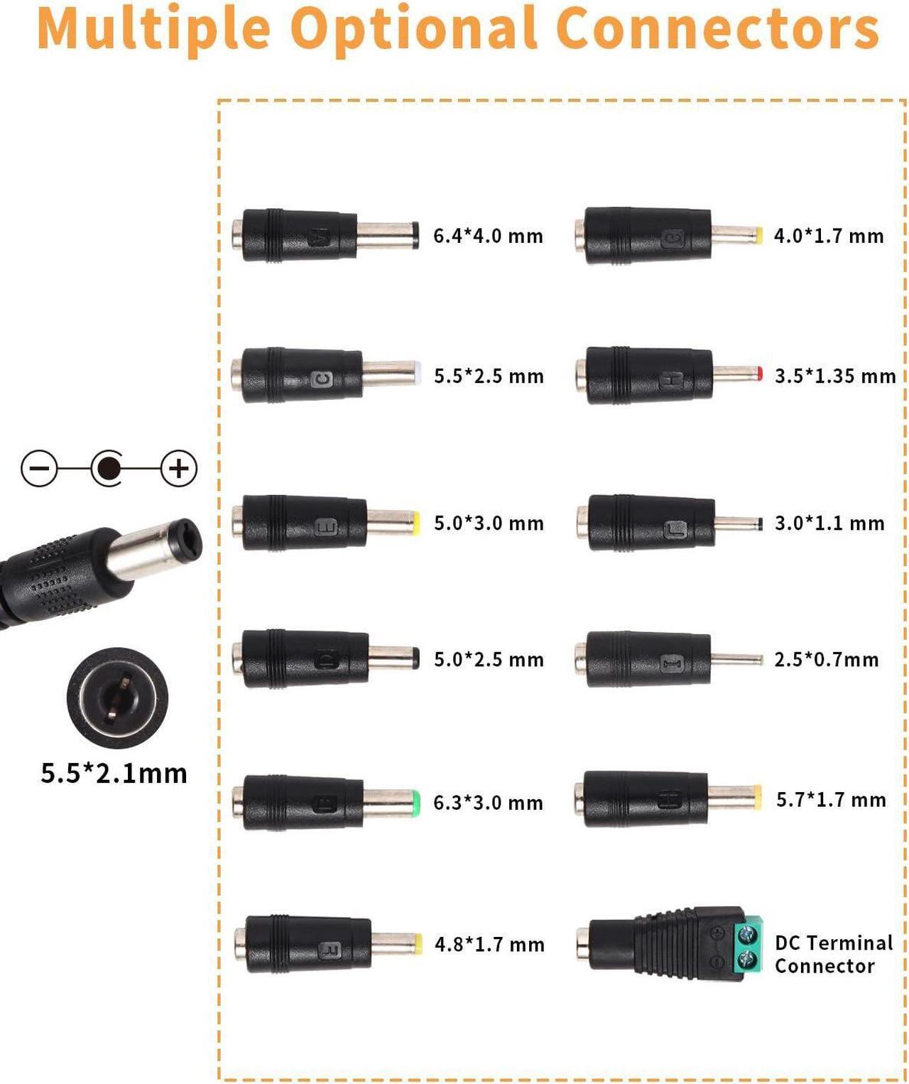 Alt view image 4 of 7 - 3~12V 12A 144W Adjustable Universal Power Supply Adapter, 3V 4V 5V 6V 7V 8V 9V 10V 11V 12V Variable DC Power Supply with Voltage Display 100V-240V 50-60Hz AC to DC Converter for LED Strip Light Router