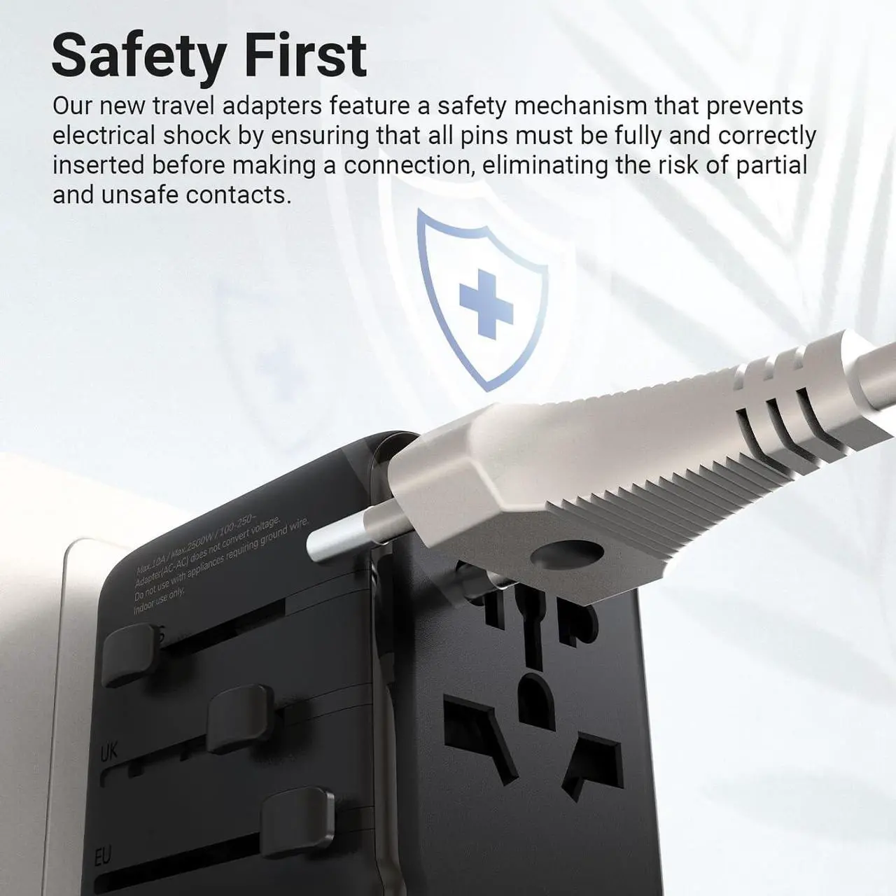 Alt view image 6 of 6 - 140W Universal Travel Adapter, GaN III International Power Adapter, 3 USB-C 1 USB-A Ports, AC Outlet, Worldwide US/UK/EU/AU Travel Charger for Cameras Laptops Tablets Phones and More