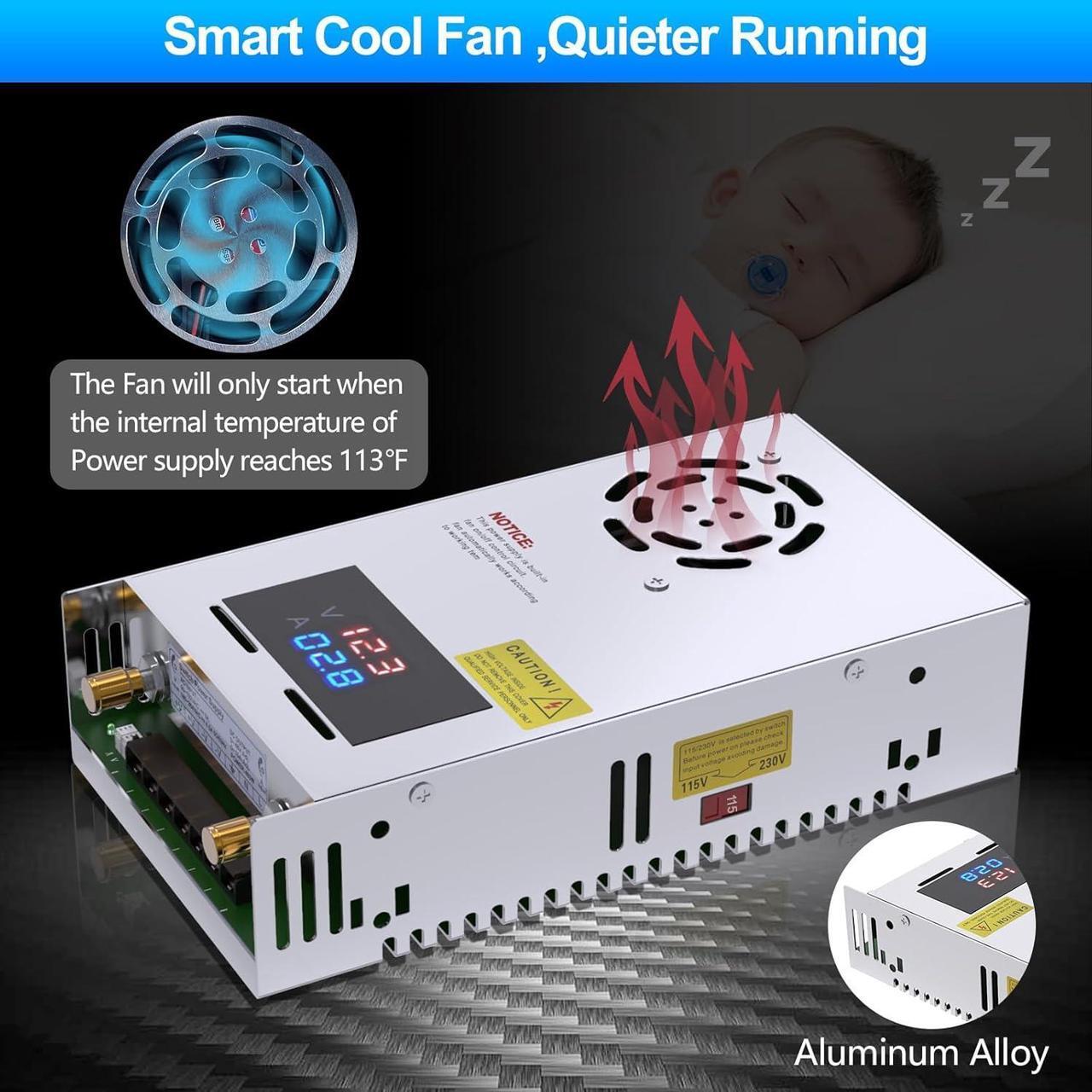 Alt view image 4 of 7 - New Version DC Converter Digital Display 110V, 48V Adjustable dc Power Supply 480W 10A,Variable Switch Transformer Regulated 5V 10V 12V 24V 48V Buck Converter for Car,CCTV Computer Lab.