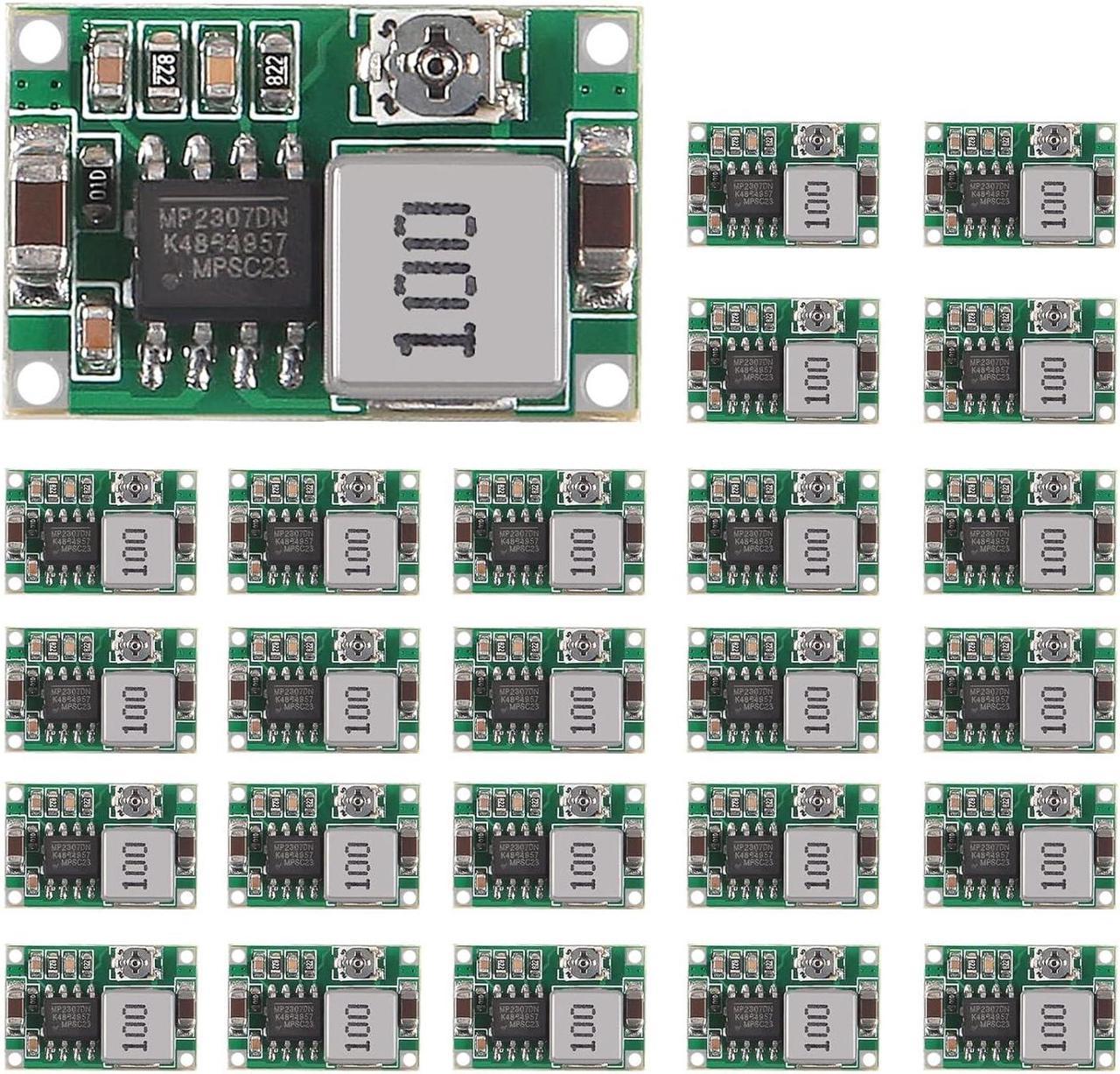 25 Pieces Mini 360 Buck Converter 3A DC Voltage Regulator Power Module DC-DC Voltage Regulator 4.75-23 V to 1.0-17 V, 3A Power Supply