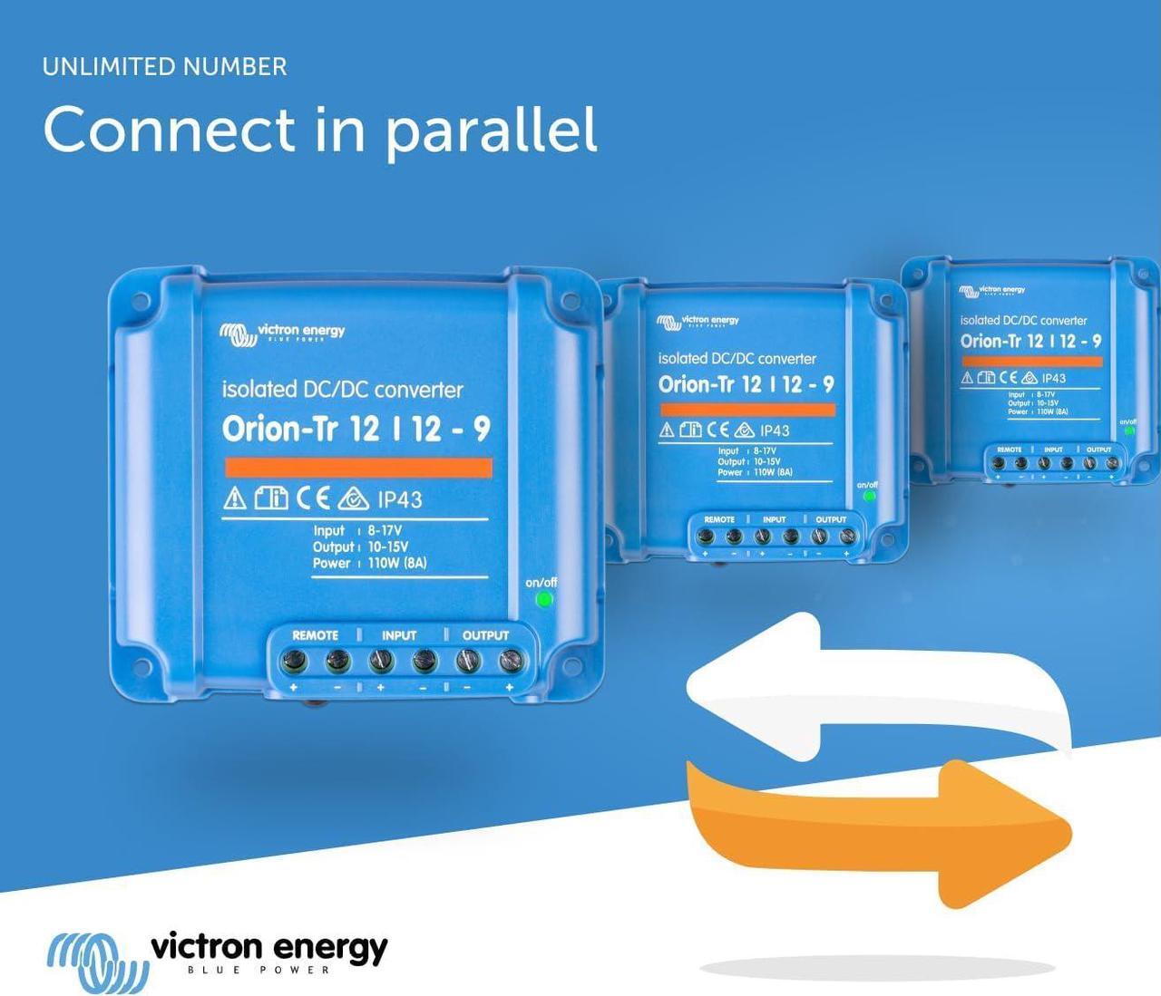 Alt view image 5 of 6 - Victron Energy Orion-Tr DC to DC Converter - 12/12-Volt 9 amp 110-Watt - IP43 Protected - for Dual Battery Systems - Isolated