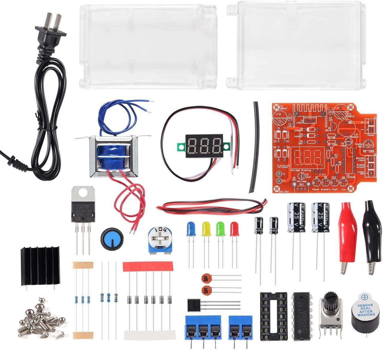 2pcs LM317 DIY Kit Adjustable Regulated Voltage 110V to 1.25V-12.5V Step-Down Power Supply Module PCB Board Electronic Kits