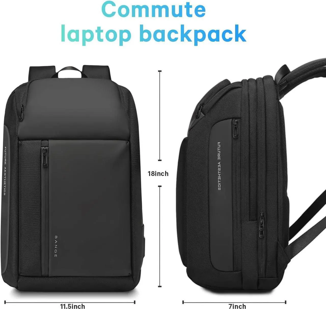 Alt view image 4 of 7 - BANGE Travel Backpacks, Overnight Laptop Carry-On Backpack for Airplanes, Waterproof 15.6 inch Laptop Backpack for Men and Women