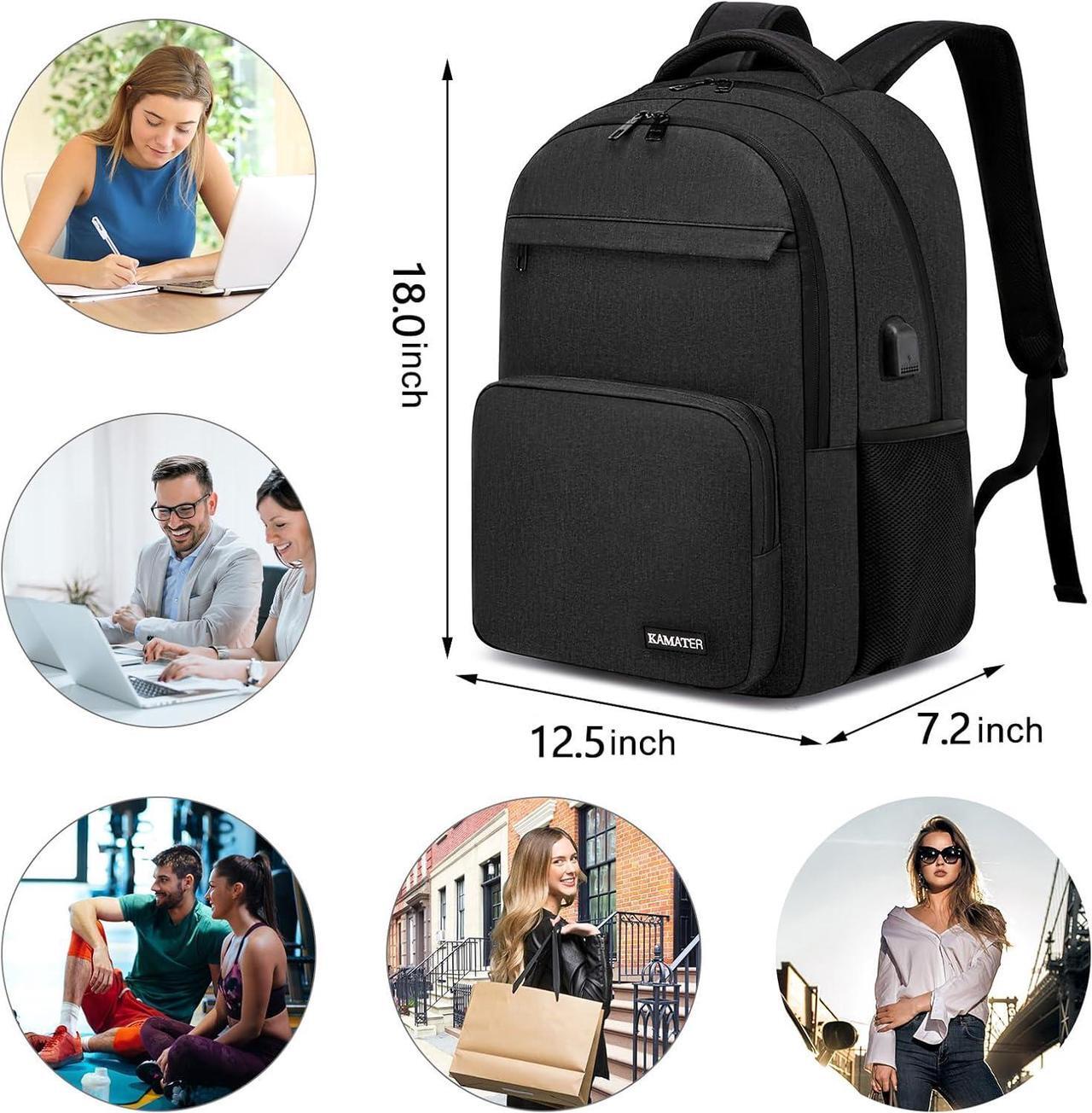 Alt view image 4 of 7 - Black Backpack for School, School BackPack for Teens,Boys and Girls,Students, with 15.6 inch Laptop Bookbags for Middle school,Large Back Pack with Compartments for Men & WomenONLY BACKPACK