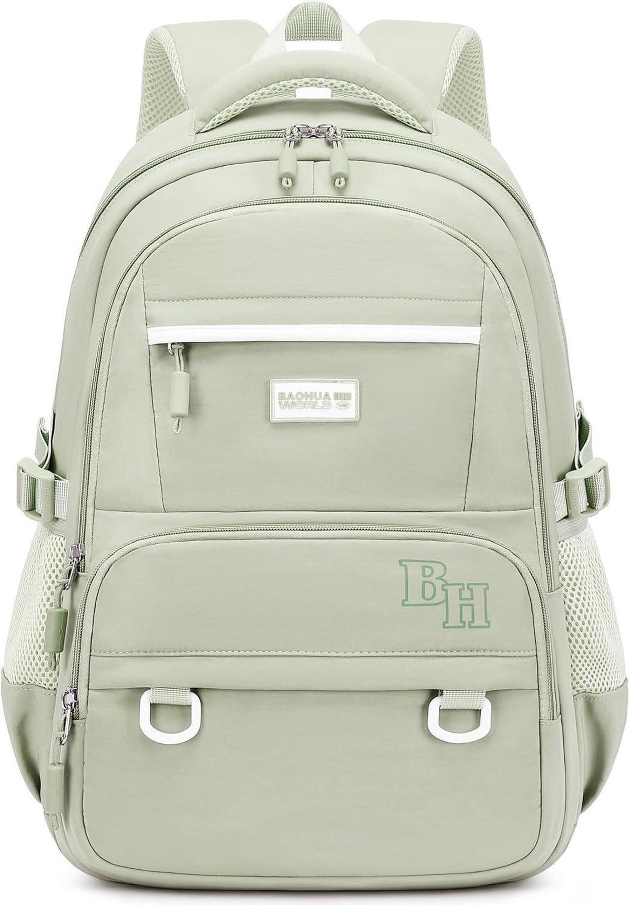 Main image of CAMTOP Laptop Backpack 15.6 Inch College Middle School Teen Girls BookBag Travel Backpacks Casual Daypacks (17 Inch, Sage Green)