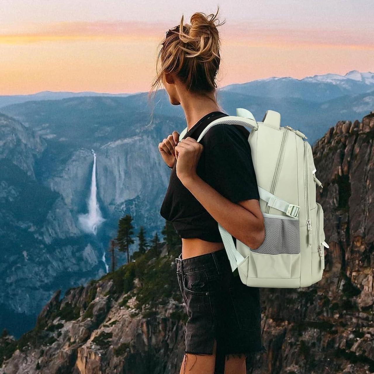 Alt view image 3 of 7 - CAMTOP Laptop Backpack 15.6 Inch College Middle School Teen Girls BookBag Travel Backpacks Casual Daypacks (17 Inch, Sage Green)