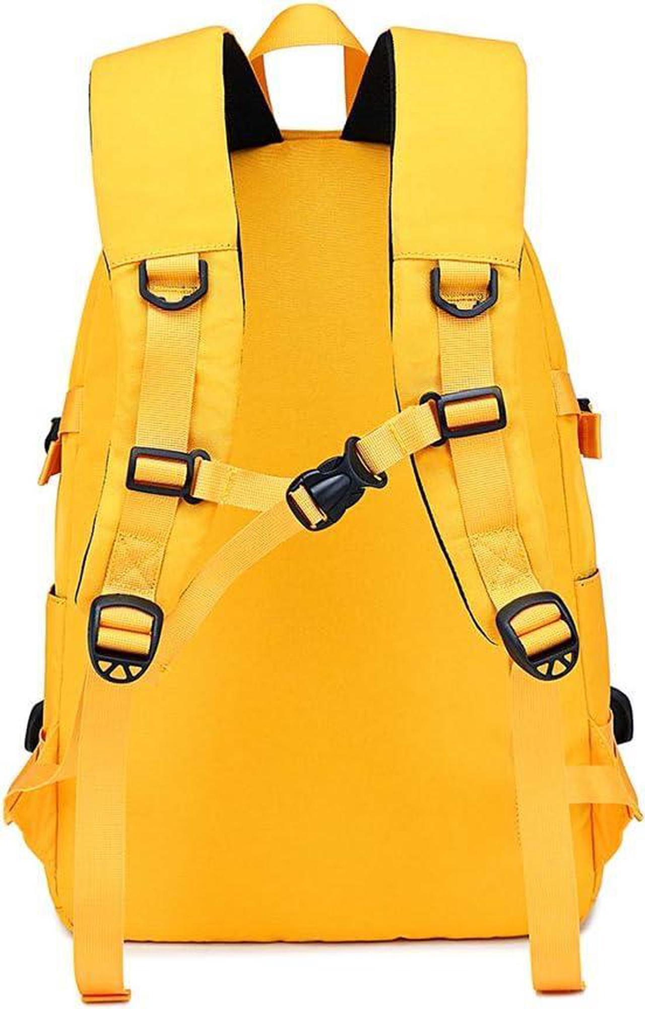 Alt view image 5 of 7 - College Backpack Teen Lightweight School Book Bag with USB Charger Port Casual Daypack (Yellow) for Women Men Youth