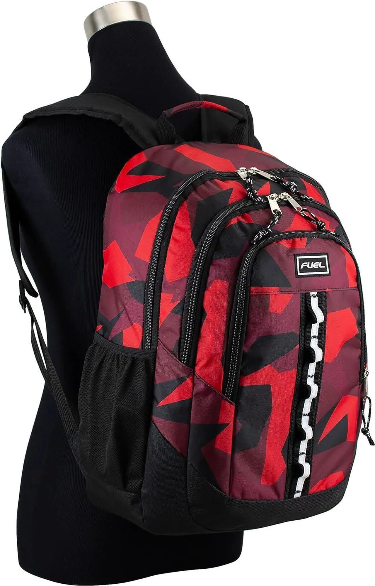 Alt view image 7 of 7 - FUEL Travel Laptop Carry On Backpack Sport Shock Multi Large Compartments for College Bookbag, Hiking, Work, 18.5 x 13 x 7 Inches, Red Camouflage