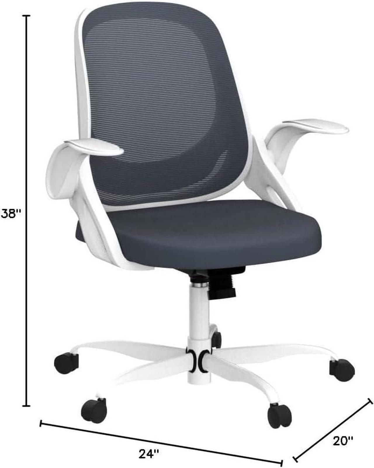 Alt view image 2 of 7 - Home Office Chair Work Desk Chair Comfort Ergonomic Swivel Computer Chair, Breathable Mesh Desk Chair, Lumbar Support Task Chair with Wheels and Flip-up Arms and Adjustable Height