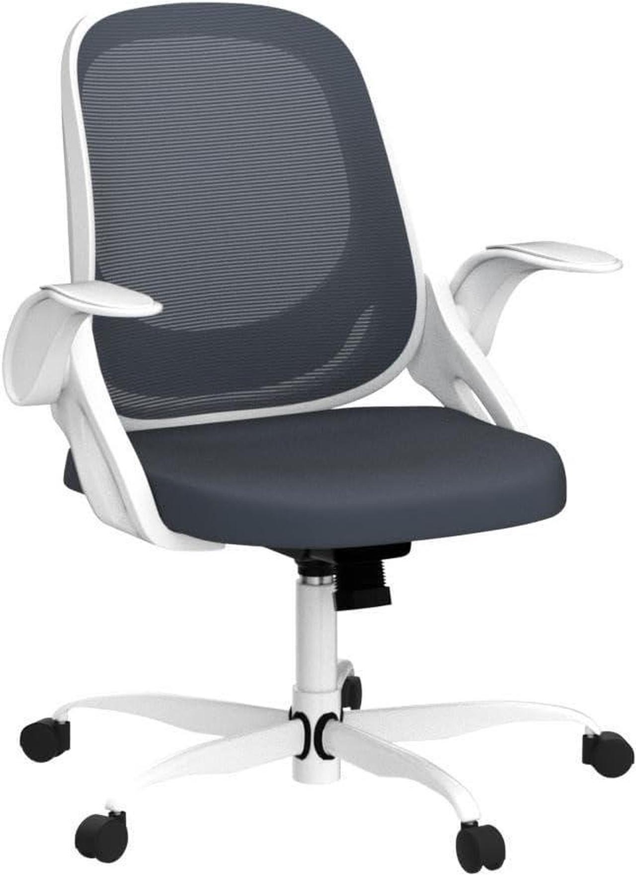 Alt view image 5 of 7 - Home Office Chair Work Desk Chair Comfort Ergonomic Swivel Computer Chair, Breathable Mesh Desk Chair, Lumbar Support Task Chair with Wheels and Flip-up Arms and Adjustable Height