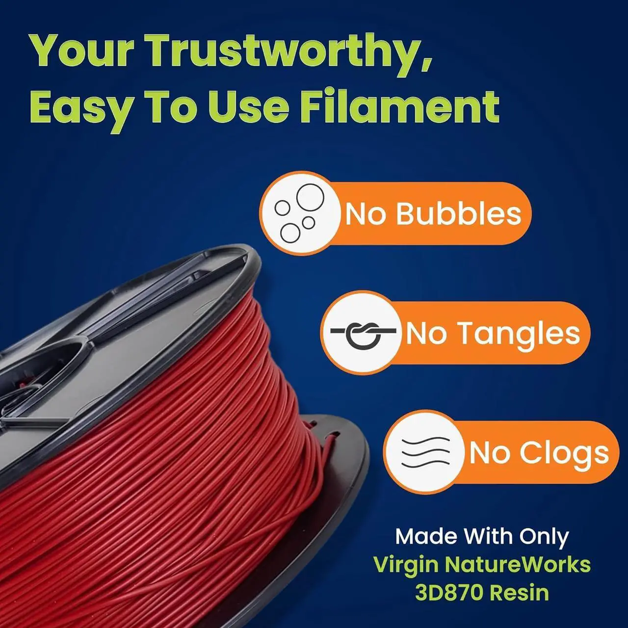 Alt view image 3 of 6 - 3D-Fuel Tough Pro PLA+ Filament for 3D Printing, Made in The USA, 3D Printer Filament, Dimensional Accuracy +/- 0.02 mm, 1.75 mm, 1 kg Spool, Iron Red