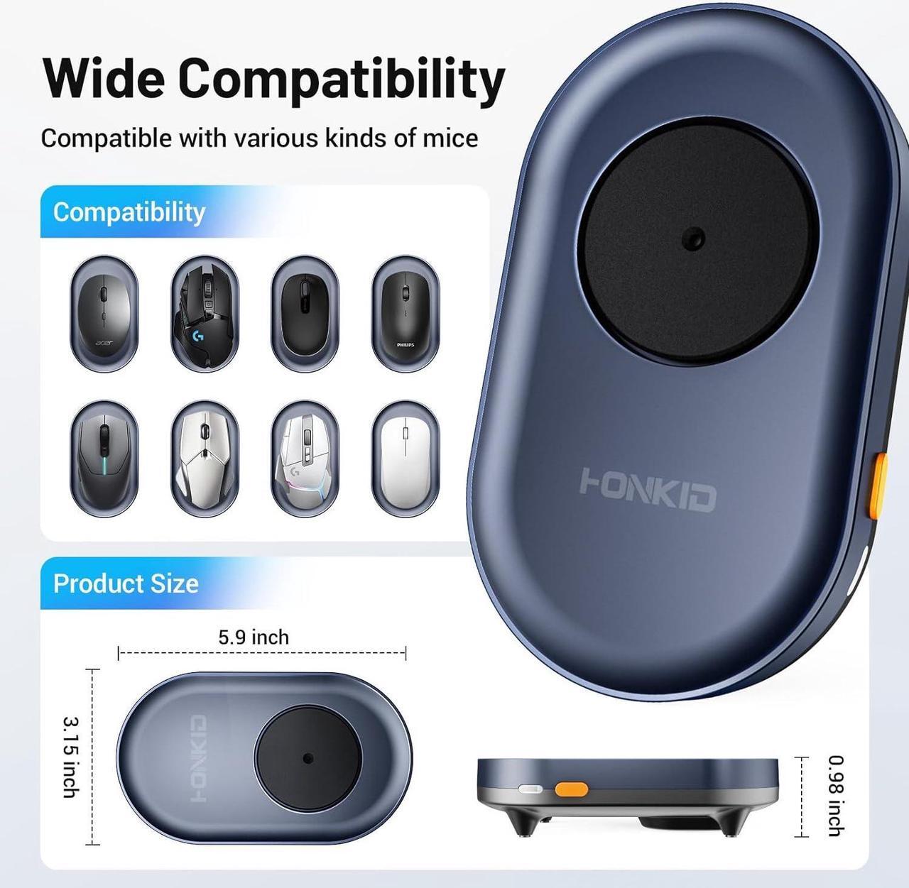Alt view image 6 of 7 - HONKID Undetectable Mouse Mover Jiggler with ON/Off Switch and USB Port Drive-Free,Simulate Physical Automatically Mouse Movement,Prevent Computer Laptop Inactive/Lockdown