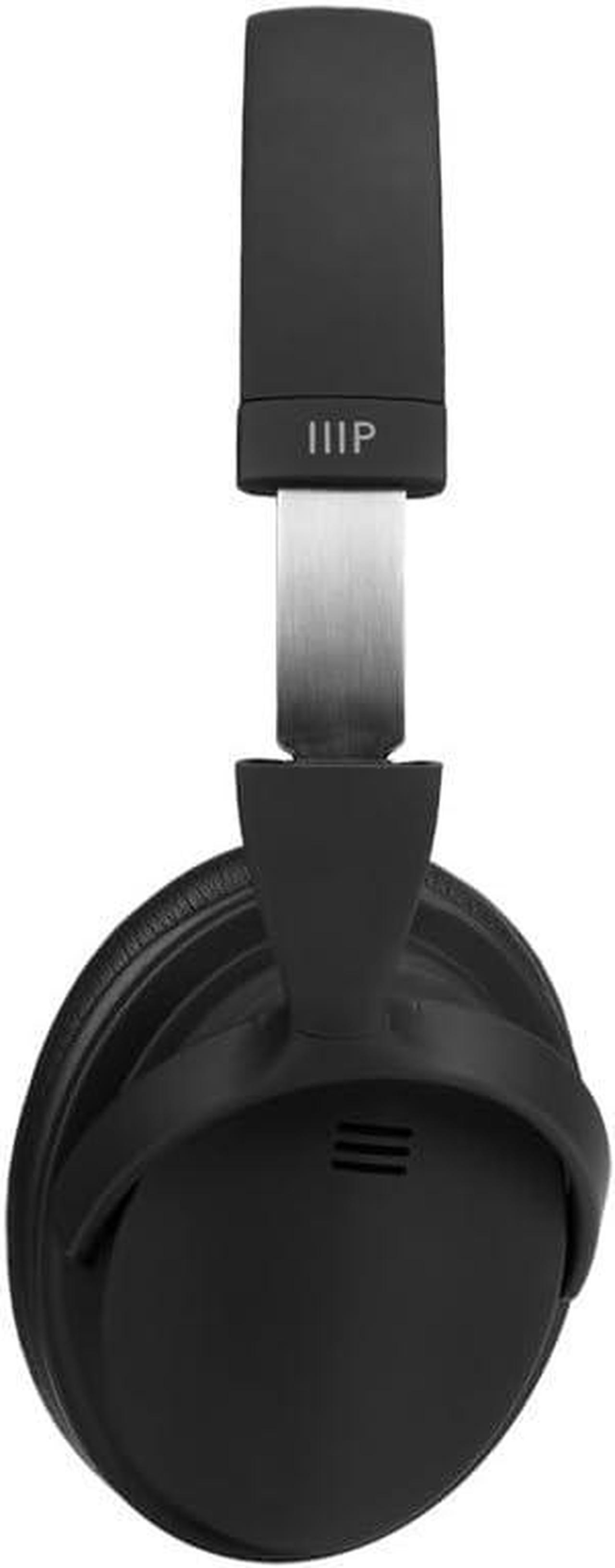 Alt view image 3 of 6 - Monoprice Wireless Over Ear Headphones - Active Noise Cancelling (ANC) Bluetooth 5.0, Extended Playtime, Qualcomm aptX Audio, 40mm Drivers, Black