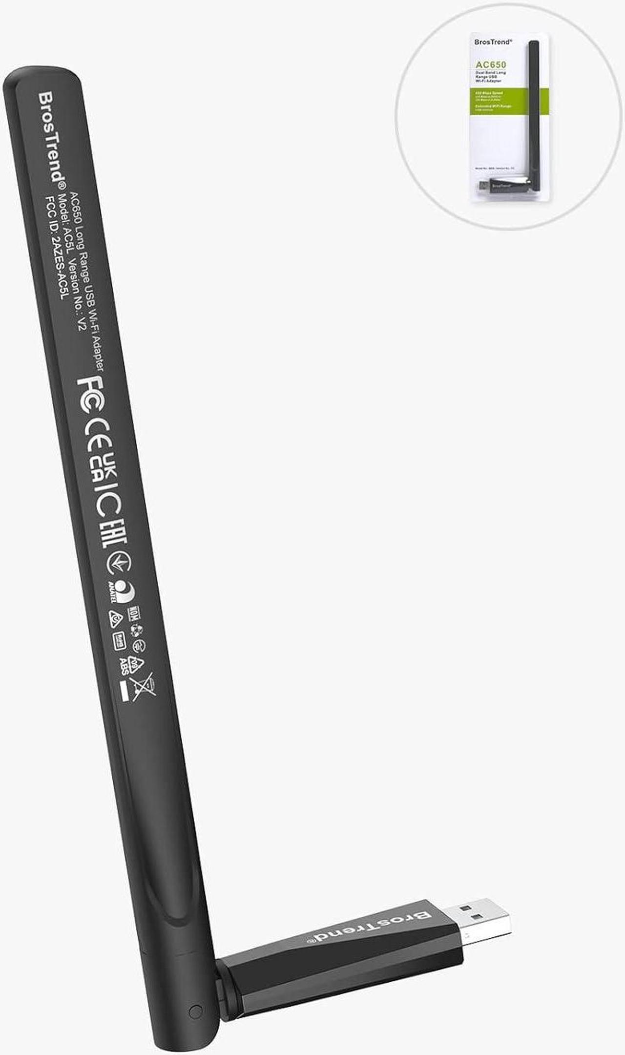 Alt view image 6 of 7 - BrosTrend 650Mbps Linux Compatible WiFi Adapter Supports Kali Linux, Ubuntu, Mint, Debian, Kubuntu, Zorin, PureOS, Raspberry Pi 2+, Windows, Dual Band USB Wireless Adapter w/ Long Range WiFi Antenna