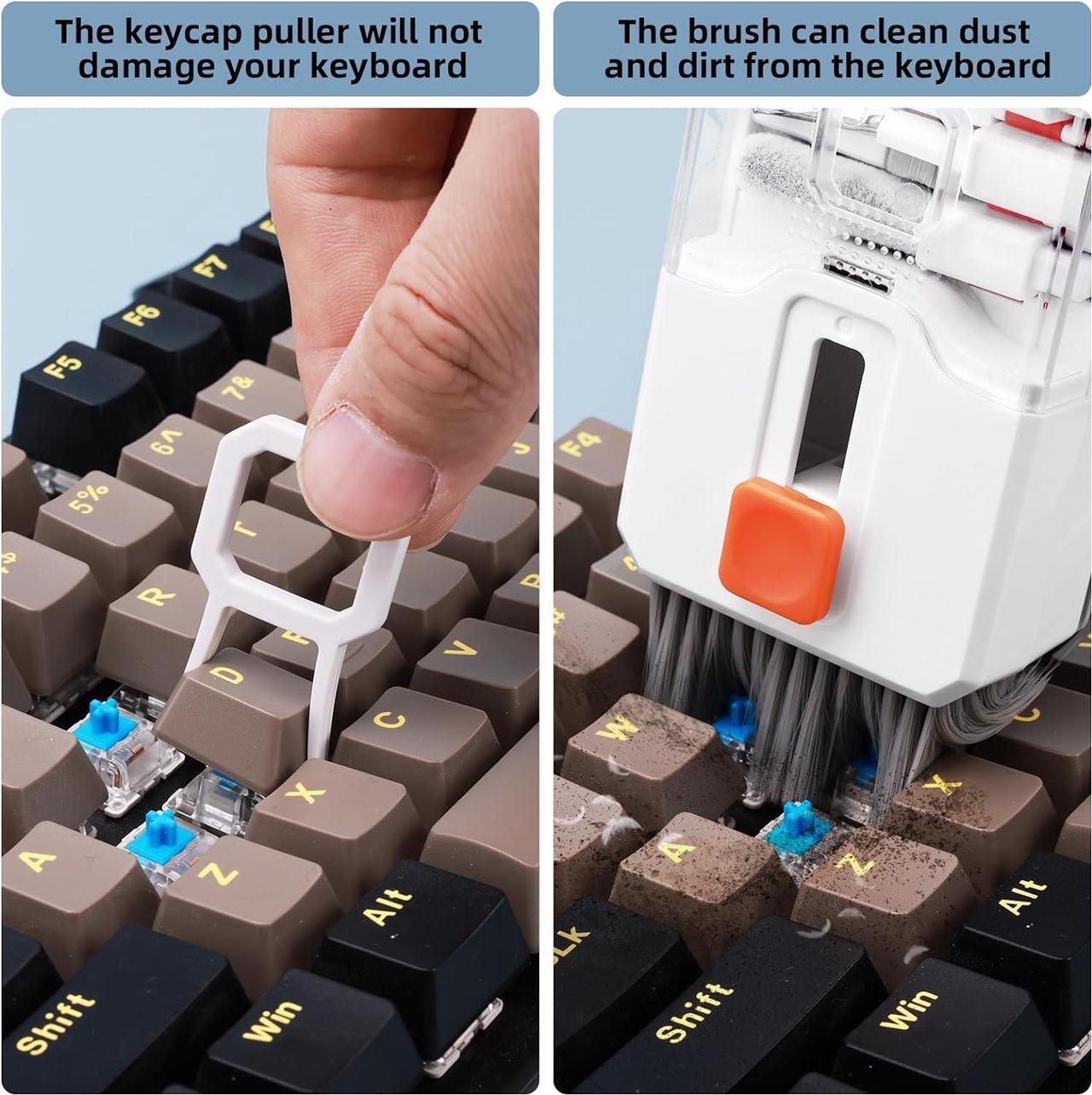 Alt view image 3 of 7 - Keyboard Cleaning Kit Laptop Cleaner, 10-in-1 Computer Screen Cleaning Brush Tool, Multi-Function PC Electronic Cleaner Kit for iPad iPhone Pro, Earbuds, Camera Monitor, All-in-One with Patent