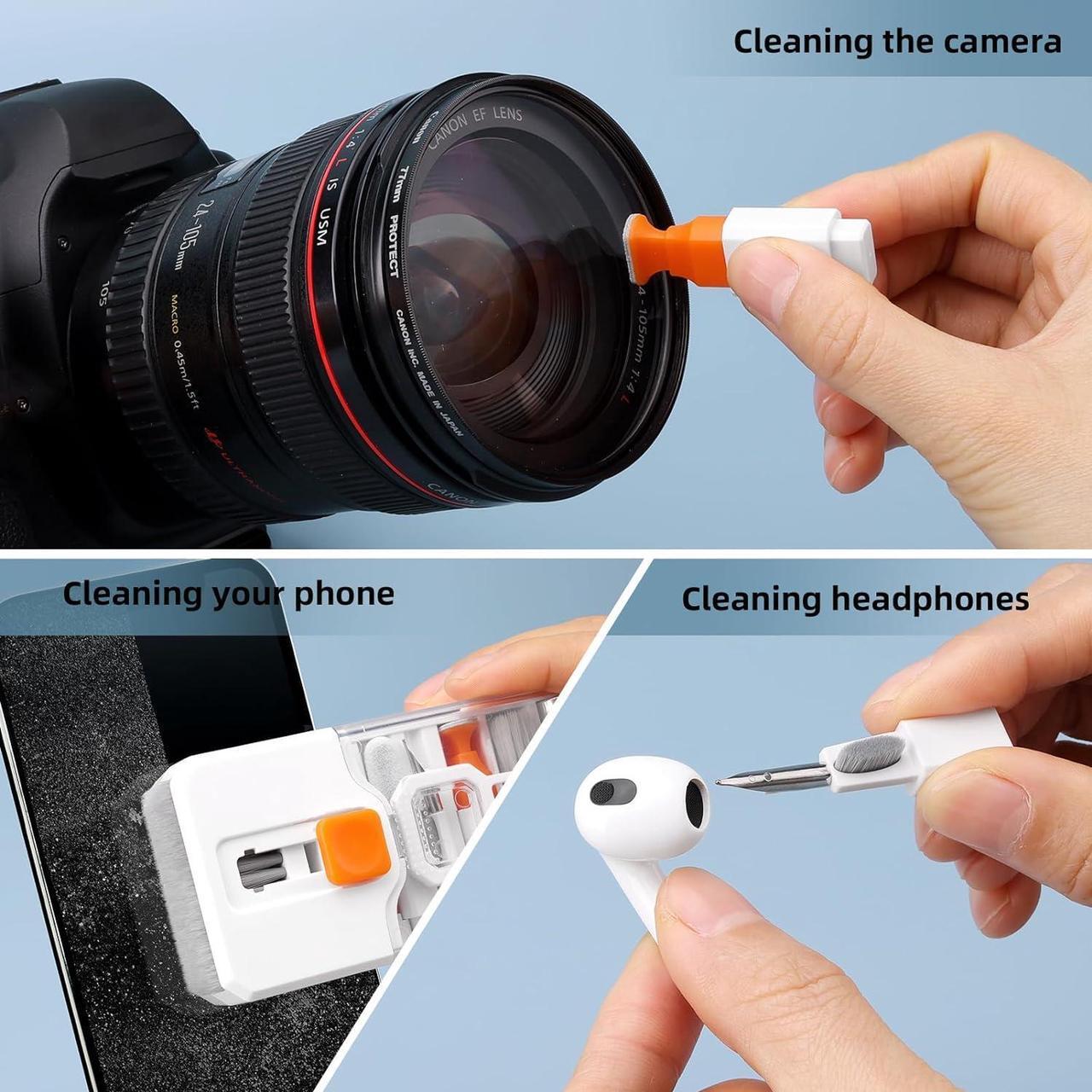 Alt view image 5 of 7 - Keyboard Cleaning Kit Laptop Cleaner, 10-in-1 Computer Screen Cleaning Brush Tool, Multi-Function PC Electronic Cleaner Kit for iPad iPhone Pro, Earbuds, Camera Monitor, All-in-One with Patent
