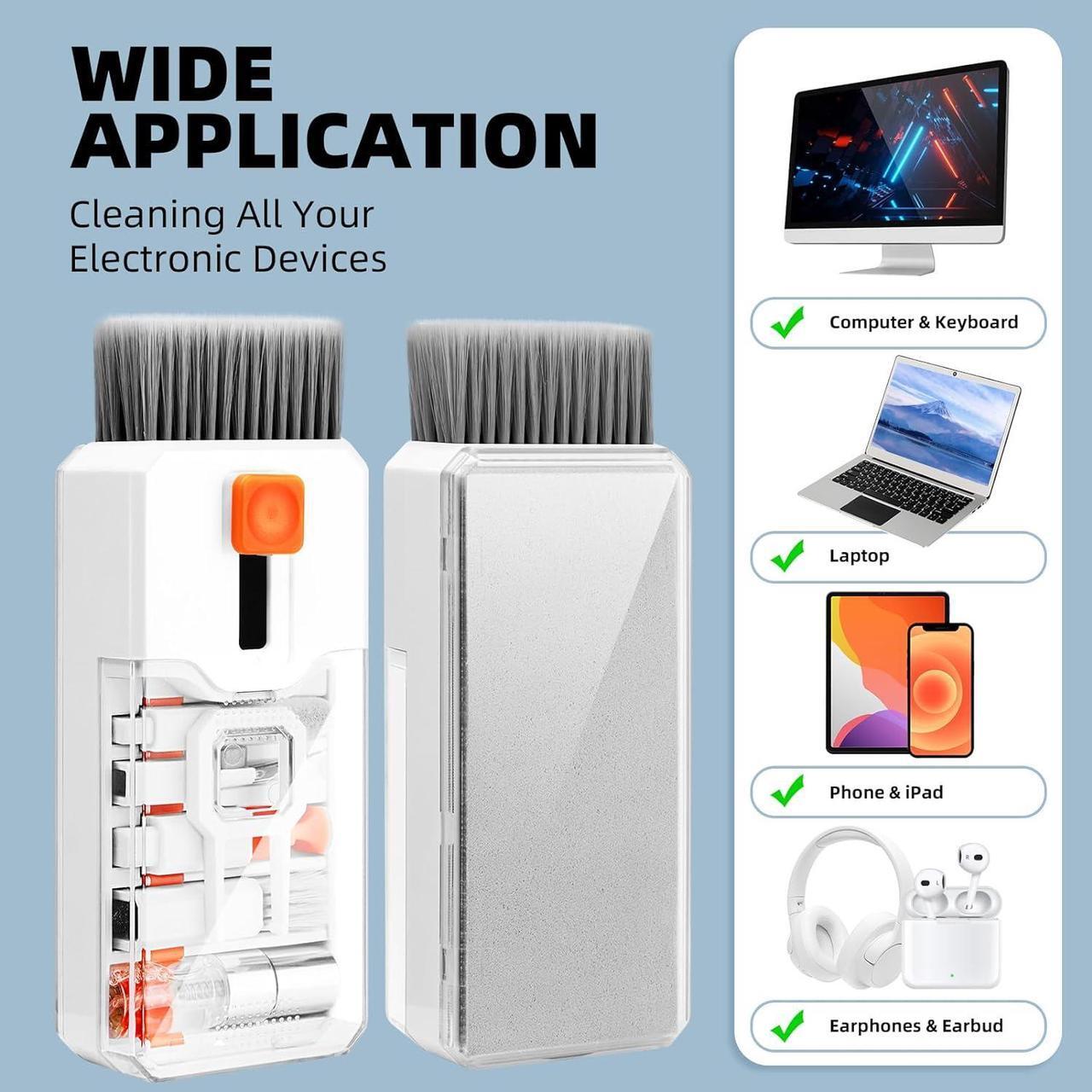 Alt view image 6 of 7 - Keyboard Cleaning Kit Laptop Cleaner, 10-in-1 Computer Screen Cleaning Brush Tool, Multi-Function PC Electronic Cleaner Kit for iPad iPhone Pro, Earbuds, Camera Monitor, All-in-One with Patent