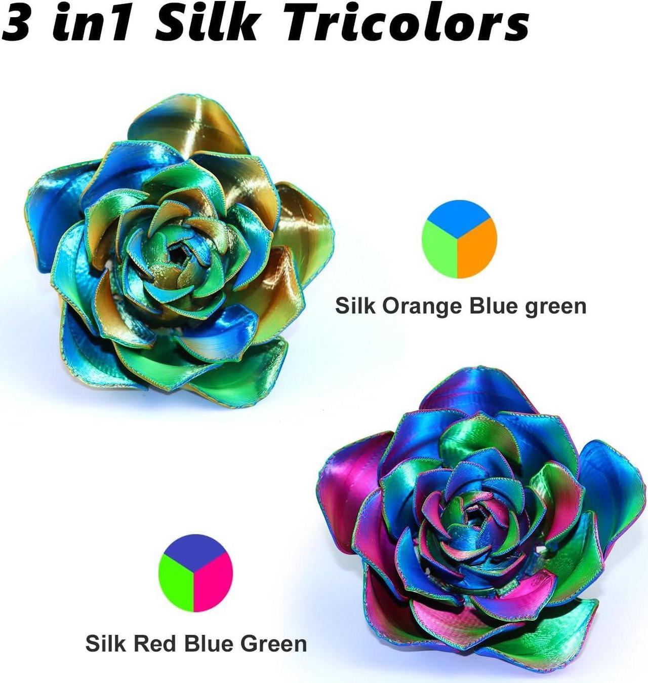 Alt view image 3 of 6 - LOVOON 3D Printer Filament, Tricolor PLA Filament 1.75mm Silk Rainbow Filament Green-Red-Blue, 3D Printing Accessories PLA Filament Multicolor, Dimensional Accuracy +/-0.02mm, 2.2lbs/Spool