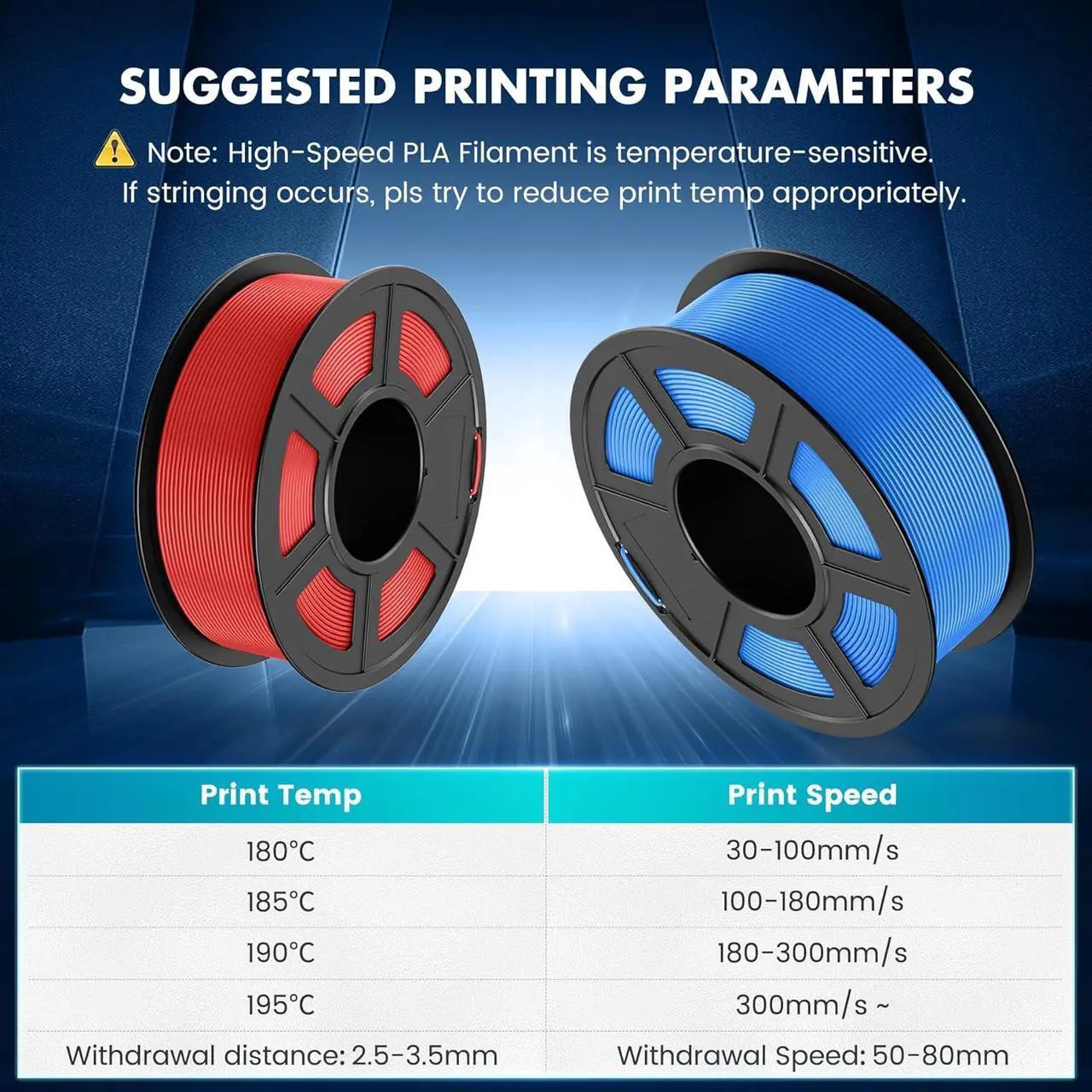 Alt view image 5 of 7 - SUNLU High Speed PLA Filament 1.75mm, 30mm/s - 600mm/s Print Range, High Flow Speedy 3D Printer PLA Filament, Designed for Fast Printing, Neatly Wound, Dimensional Accuracy +/- 0.02mm, 1KG Black