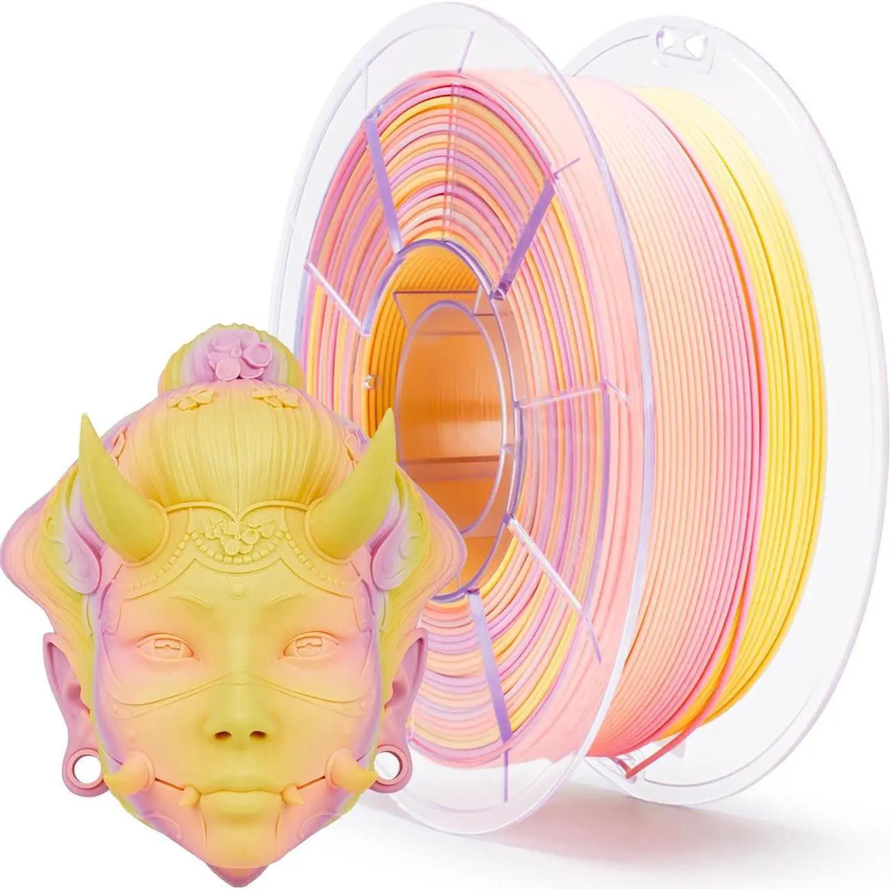 Main image of ZIRO 3D Printer Filament PLA, Fast Color Changing Filament(Matte), Color Change by Length PLA, Fit Most FDM 3D Printers, Matte Finish 1KG/ 2.2lbs Spool, Sunlit Petal