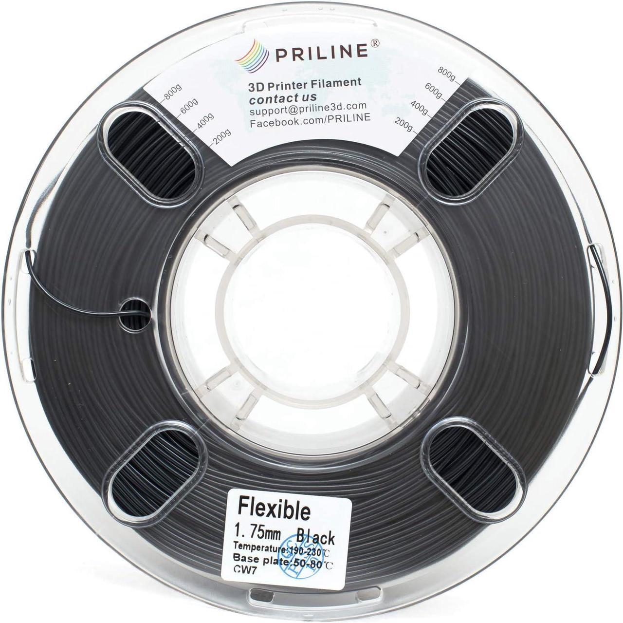 Alt view image 5 of 6 - TPU Filament PRILINE,98A TPU Flexible Soft 3D Printer Filament 1KG 1.75mm Spool,Black