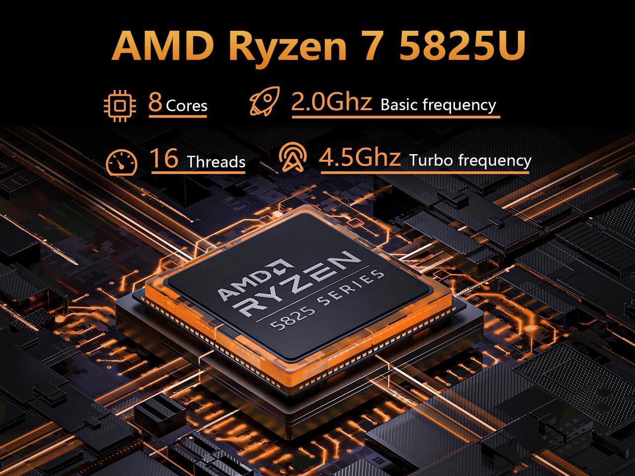Alt view image 3 of 7 - KurieTim Gaming Laptop AMD Ryzen 7 5825U(2.0-4.5GHz), 15.6" FHD Display, 32GB DDR4 RAM 1TB NVMe SSD Laptop Computer with Backlit KB, Fingerprint Unlock, Webcam Switch