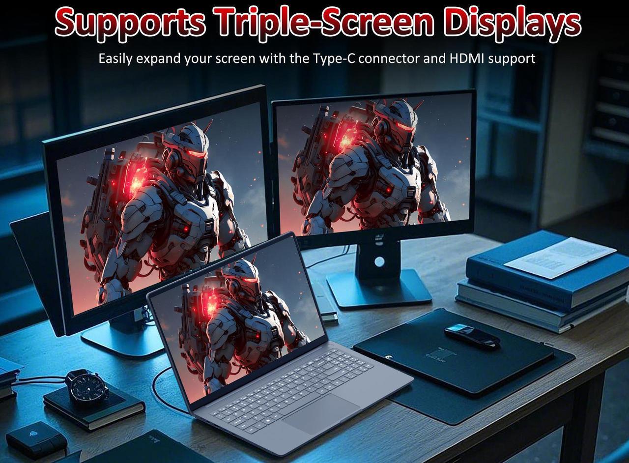 Alt view image 3 of 7 - KurieTim Gaming Laptop, 15.6" IPS FHD - AMD Ryzen 9 6900HX(8C/16T, Up to 4.9GHz) - 32GB DDR5 RAM, 1TB SSD Laptop Computer with Privacy Camera Switch, USB-C, Dual-Fan Cooling, Backlit KB, Win 11 Pro