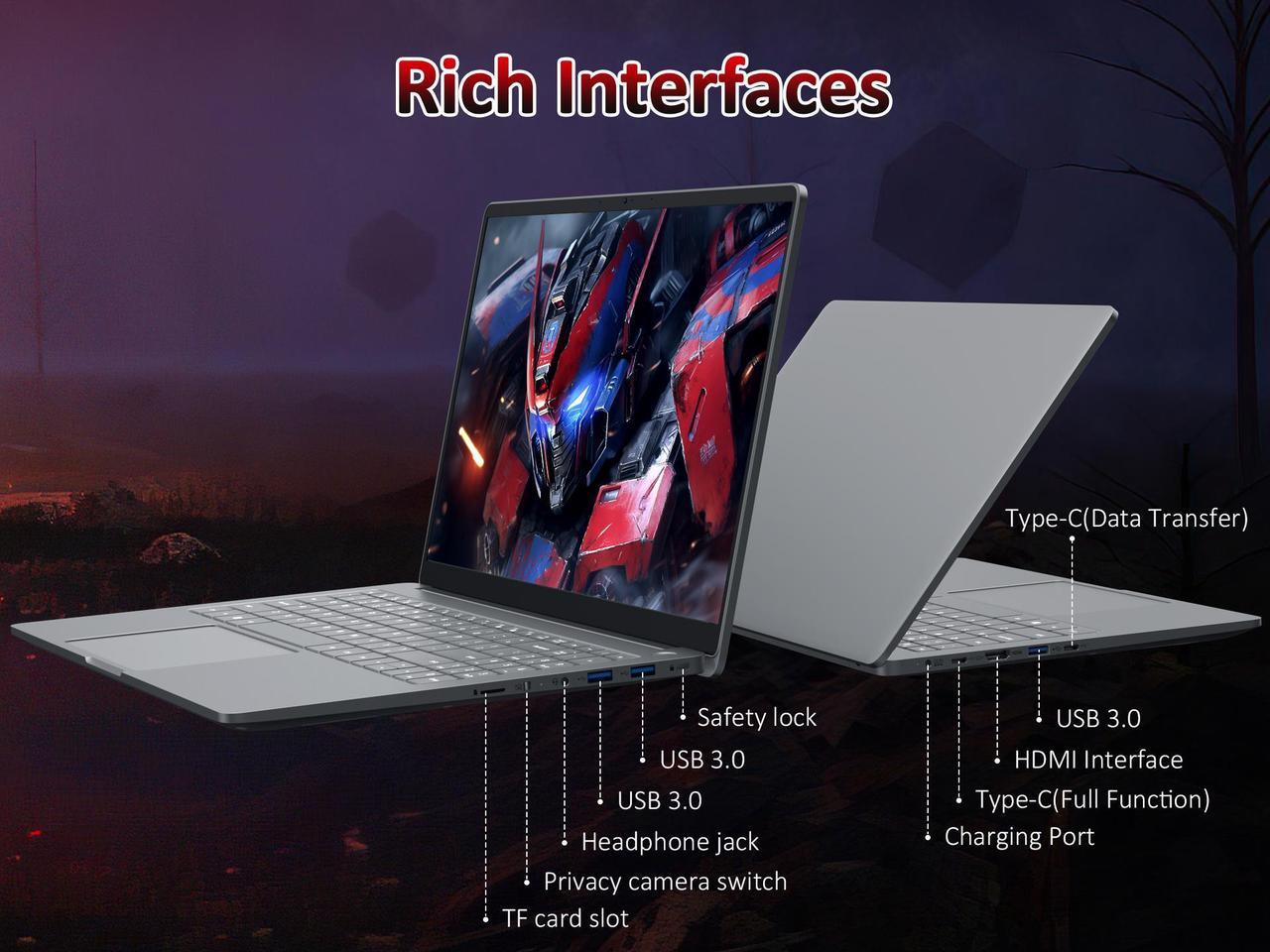 Alt view image 4 of 7 - KurieTim Gaming Laptop, 15.6" IPS FHD - AMD Ryzen 9 6900HX(8C/16T, Up to 4.9GHz) - 32GB DDR5 RAM, 1TB SSD Laptop Computer with Privacy Camera Switch, USB-C, Dual-Fan Cooling, Backlit KB, Win 11 Pro