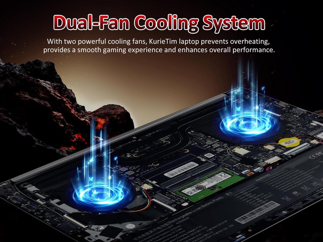 Alt view image 5 of 7 - KurieTim Gaming Laptop, 15.6" IPS FHD - AMD Ryzen 9 6900HX(8C/16T, Up to 4.9GHz) - 32GB DDR5 RAM, 1TB SSD Laptop Computer with Privacy Camera Switch, USB-C, Dual-Fan Cooling, Backlit KB, Win 11 Pro