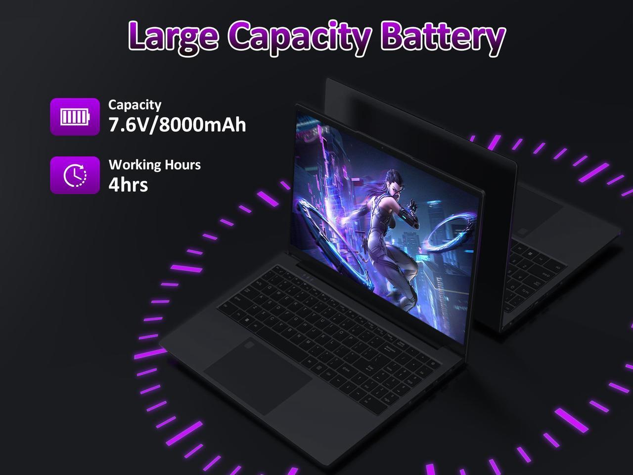 Alt view image 6 of 7 - KurieTim Laptop Computer with Intel N150 Quad-Core Processor(Up to 3.60 GHz), 32GB RAM 1TB SSD, 15.6" FHD IPS Display, Long Battery Life, Windows 11 Laptops for Business Student Light Gaming