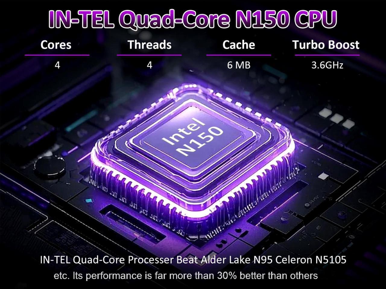 Alt view image 2 of 7 - KurieTim Laptop Computer with Intel N150 Quad-Core Processor(Up to 3.60 GHz), 32GB RAM 1TB SSD, 15.6" FHD IPS Display, Long Battery Life, Windows 11 Laptops for Business Student Light Gaming