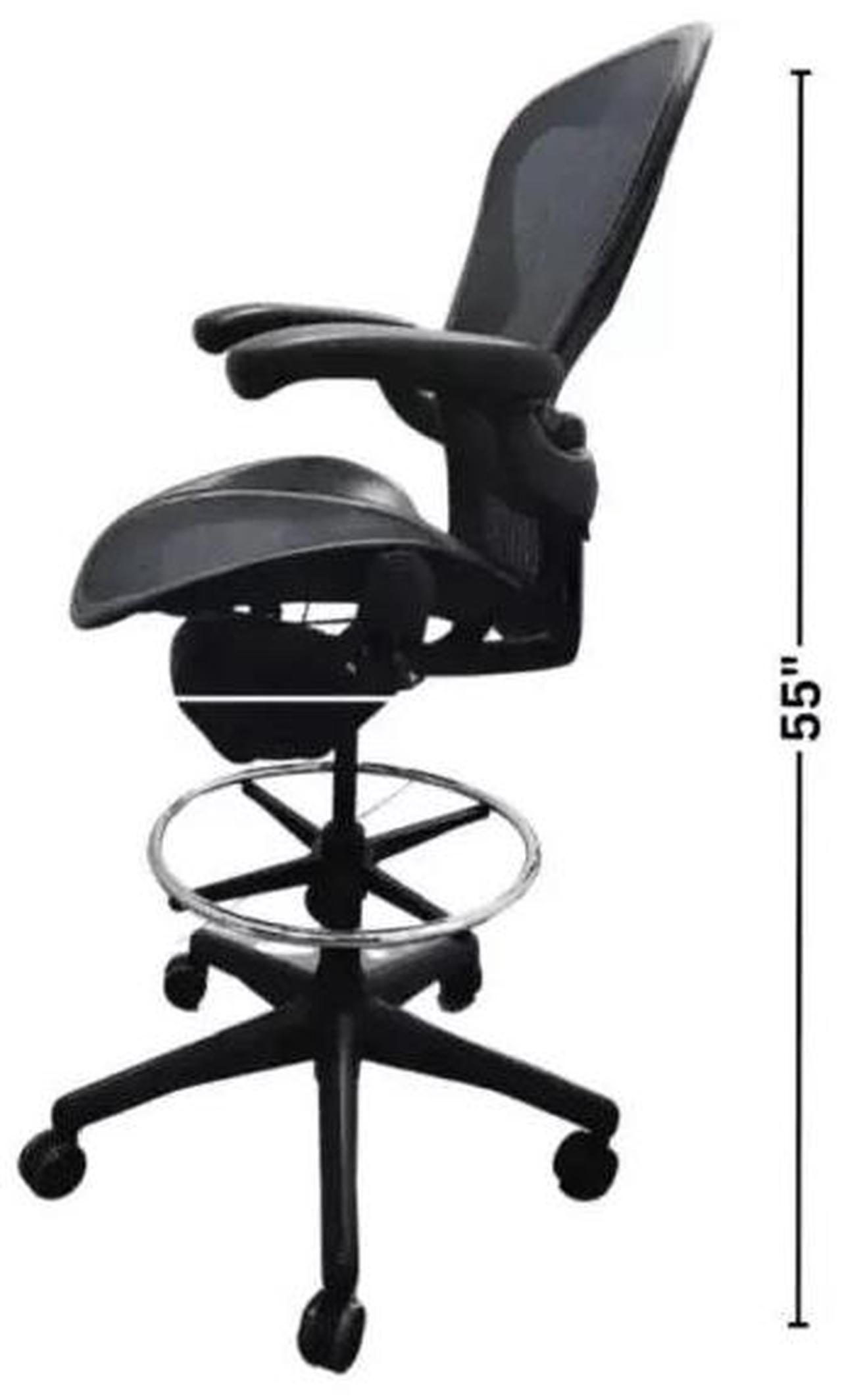 Alt view image 2 of 7 - Herman Miller Aeron Size B Fully Loaded - Drafting Stool and Lifetime Warranty