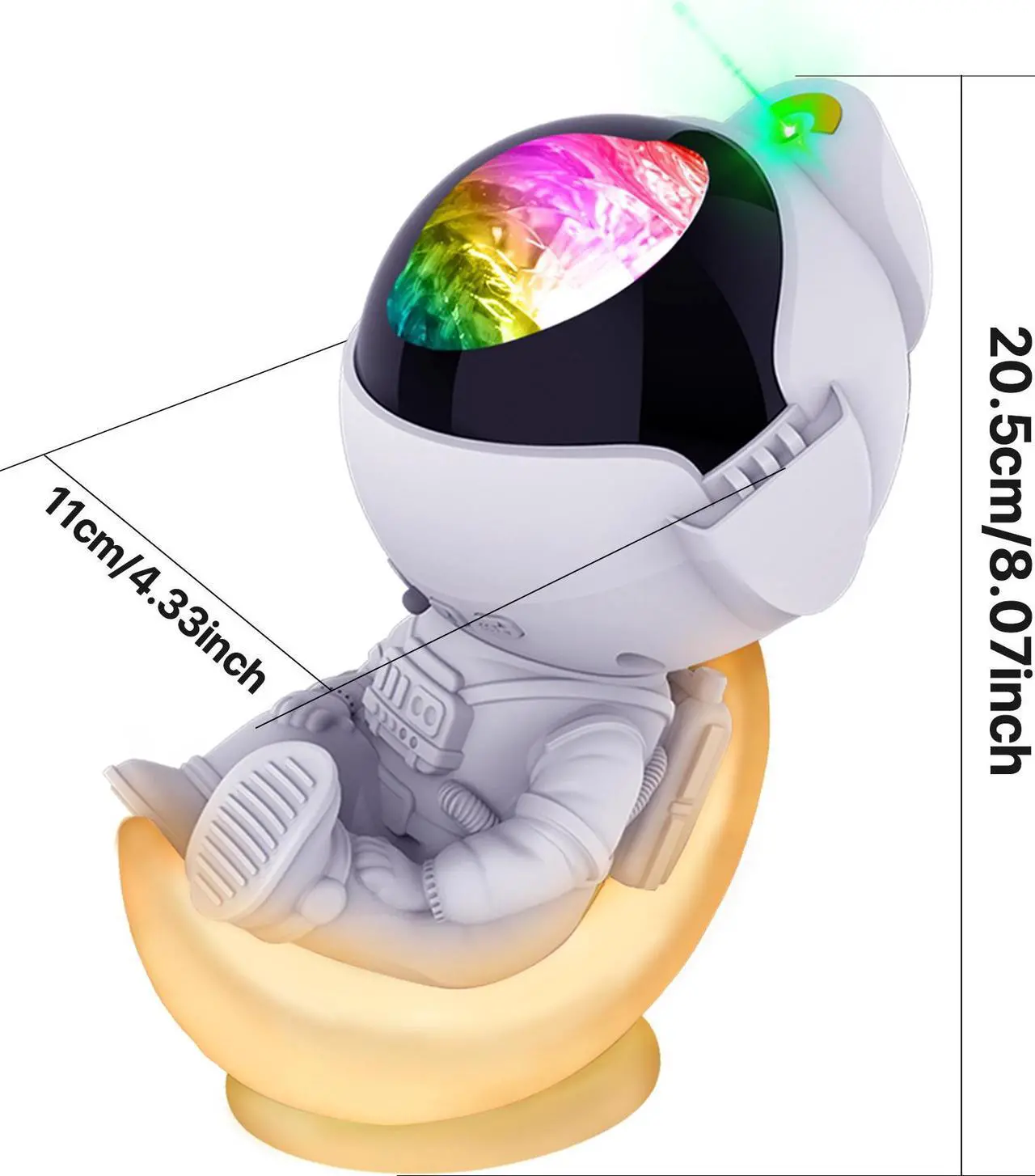 Alt view image 7 of 7 - SUMKEA Aurora Light Projector, Space-man with Moon Base, White